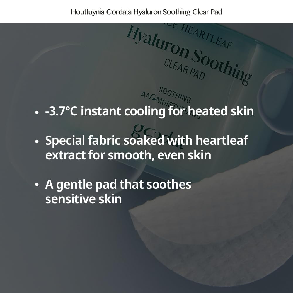 GOODAL Heartleaf Houttuynia Cordata Hyaluron Soothing Clear Pad 70 Sheets, Calming Redness Relief Daily Facial Toner Pad for Sensitive Skin, Korean Skin Care, Instant Cooling