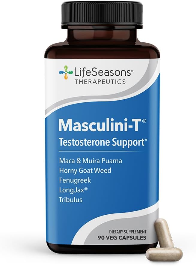 LifeSeasons Masculini-T - Testosterone Support Supplement - Enhances Mental & Physical Aspects of Sexual and Athletic Performance - Supports Normal Erectile Function - Improve Libido - 180 Capsules