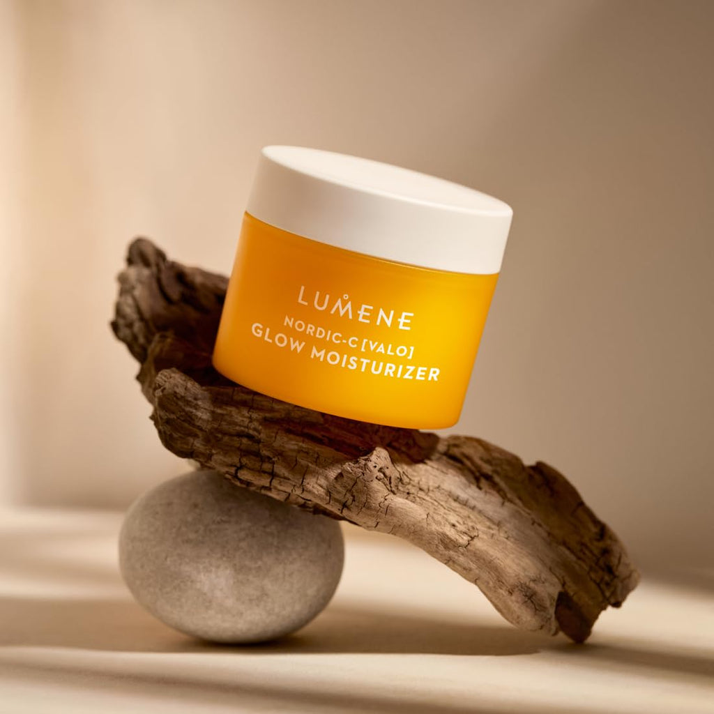 Lumene Nordic-C [Valo] Glow Moisturizer - Radiance Boosting Facial Moisturizer for Dry Skin - Enriched with Hyaluronic Acid Vitamin C to Visibly Brighten + Plump Skin - 100% Vegan Skin Care (1.7 oz)