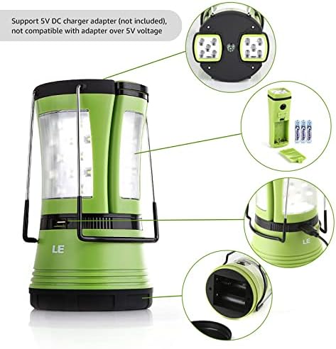 L LE Campin Lanter Rechargeable 600LM Detachabl Flashlight Campin Essentials Perfec Lanter Flashligh fo Hurrican Emergency Hiking Fishin an More US Cabl an Ca Charge Included