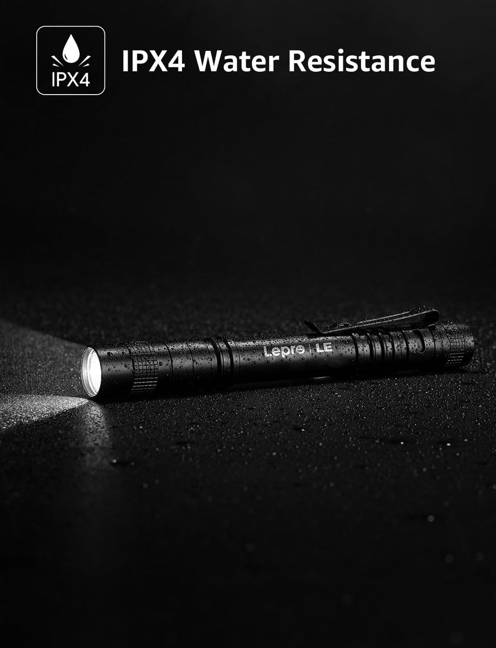 LE LED Pen Flashlights, Lightweight, Mini, Waterproof Pocket Flashlight with Clip, 2 Pack Small Flashlights for Inspection, Work, Emergency