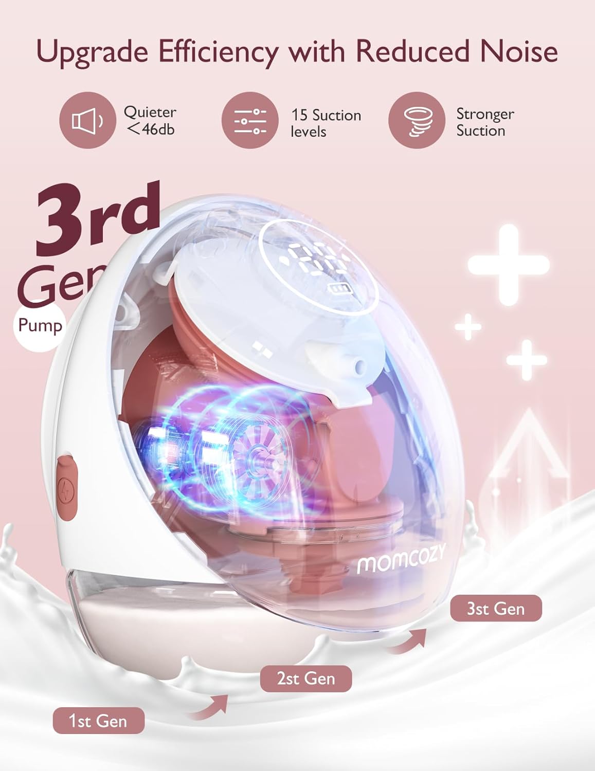 M Wearabl Pump App-Enabled Multi-Mode 1 Level Personalize Pumpin fo Th Moder Mom