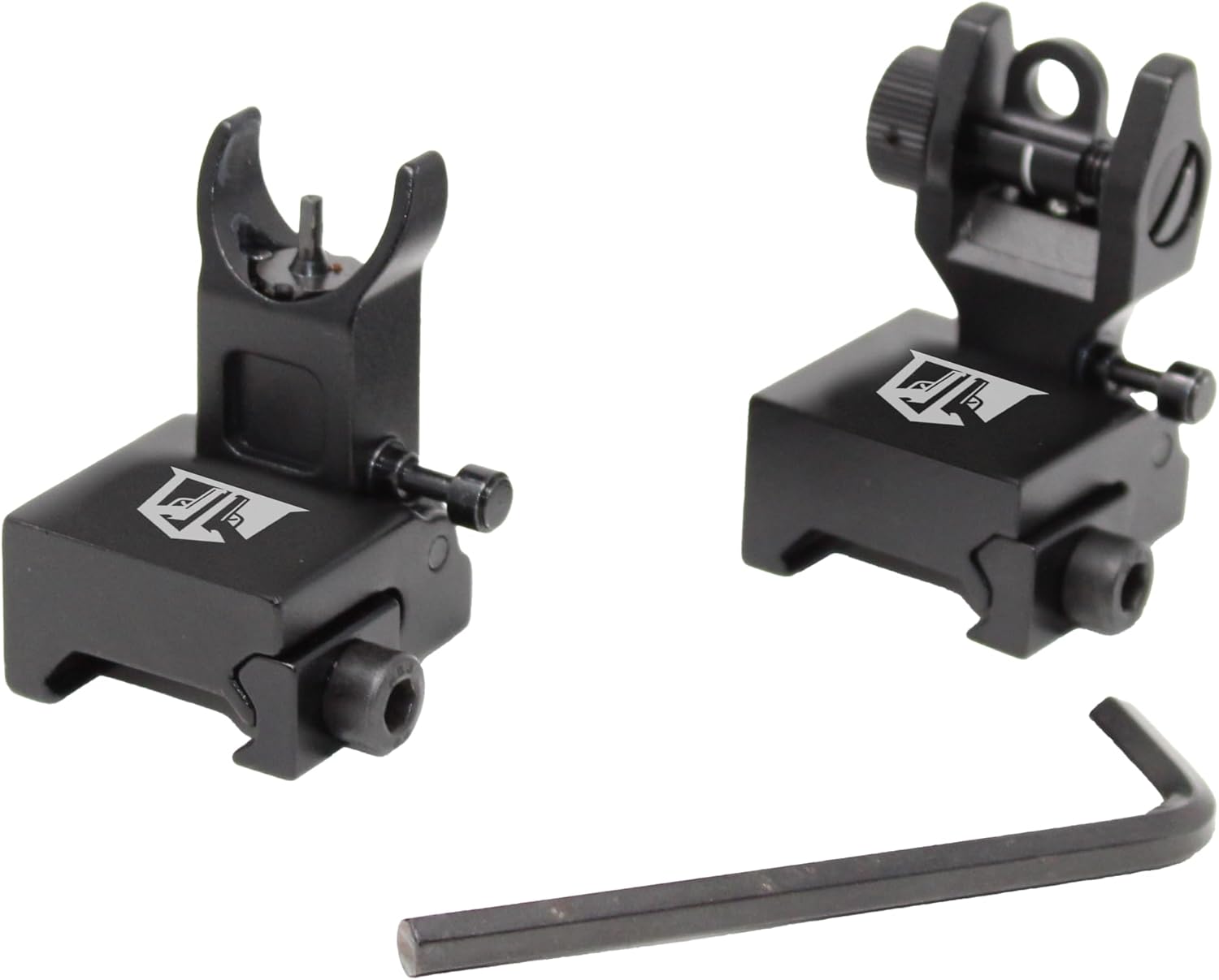 Flip Up Iron Sights - BUIS Flip Up Sights Rail Mounted - Front and Rear Sight Set