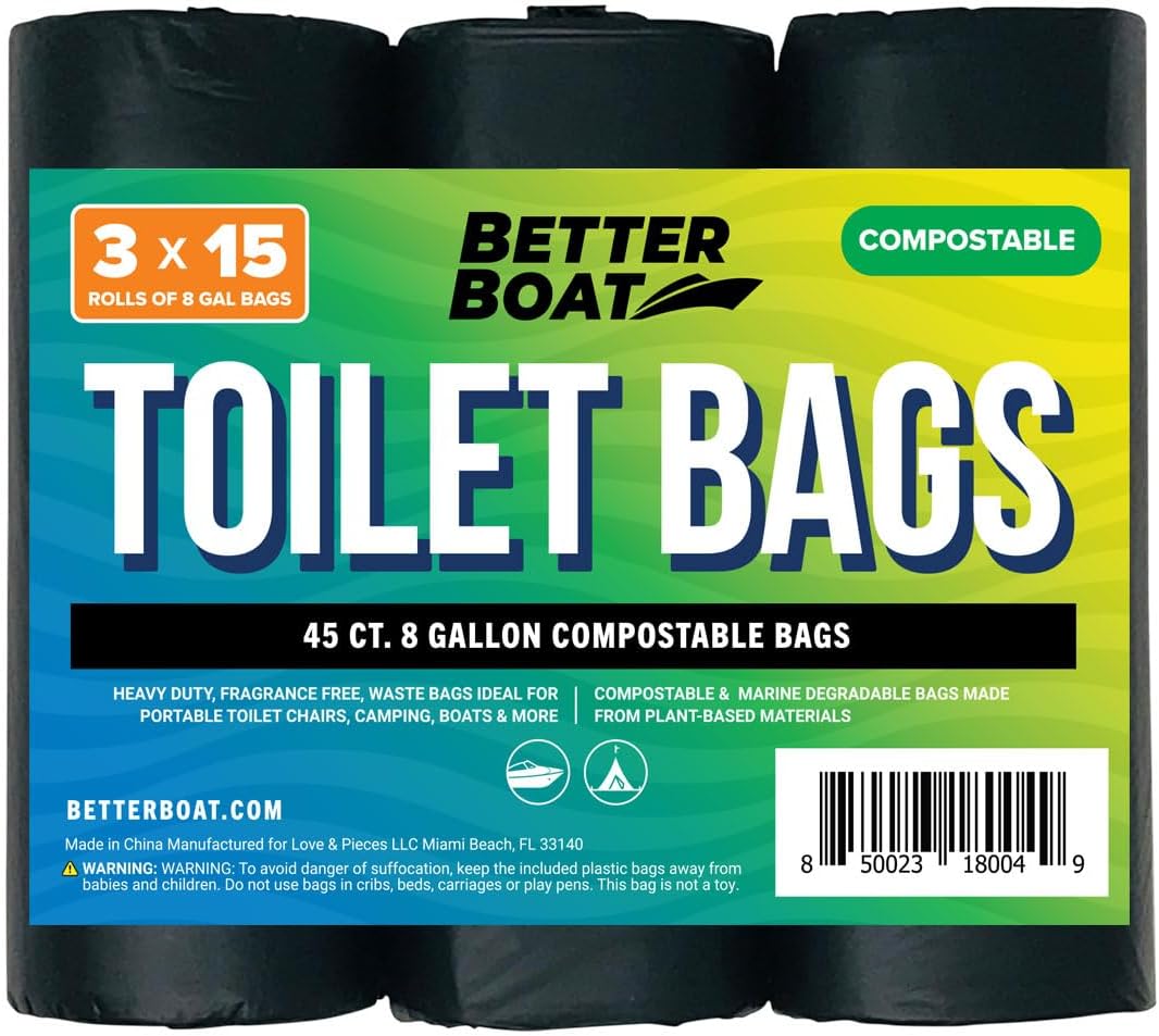 4 Portabl Toile Bags Biodegradabl Gallo fo Gallo Bucket Huma Wast Bag fo Camping Boating Ca Compost Fit Bucke Seat Outdoo Use