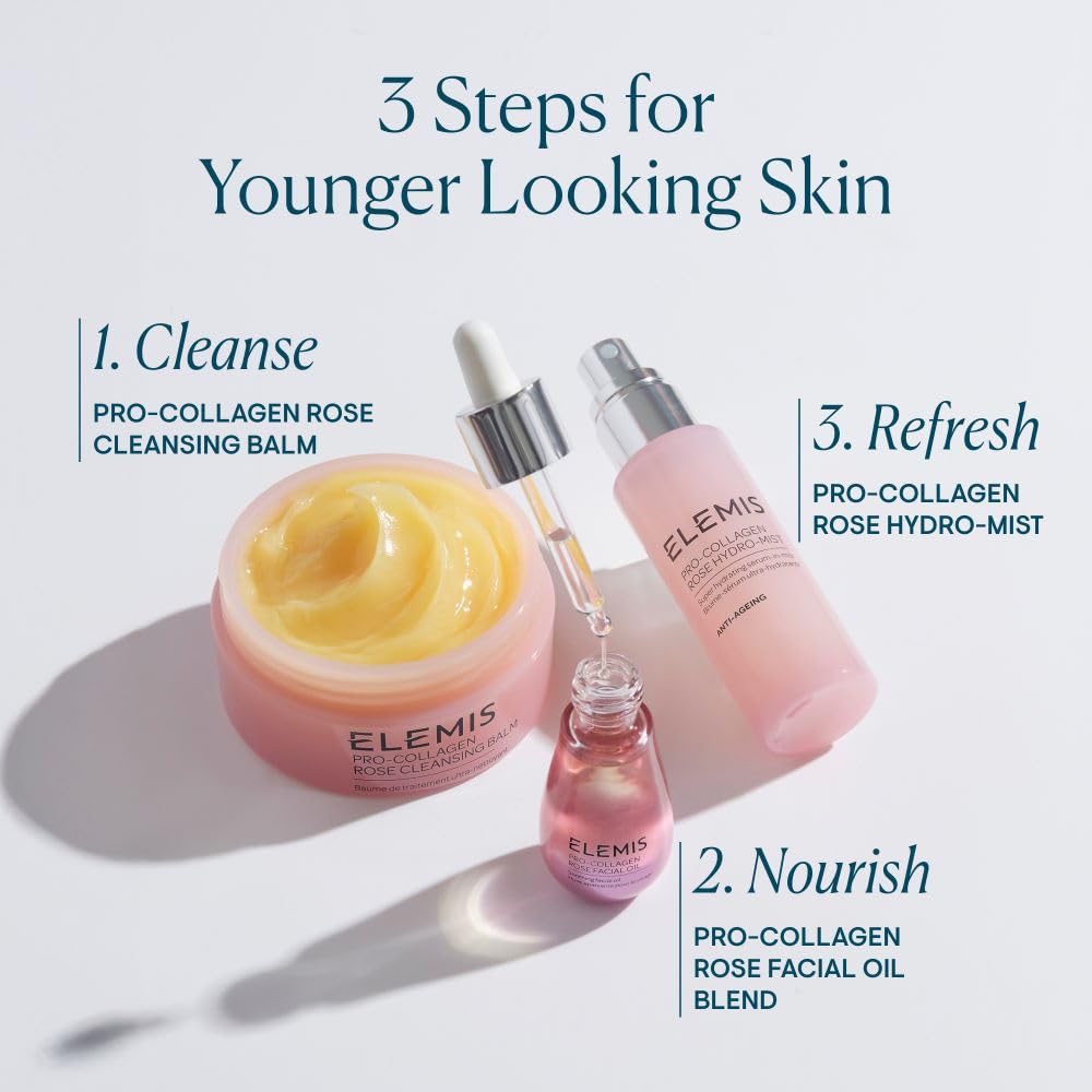 ELEMI Pro-Collage Ros Facia Oi Blen Lightweigh Dail Facia Oi Soothes Nourishes an Smoothe Ski fo Radiant Fres Complexio 1 mL