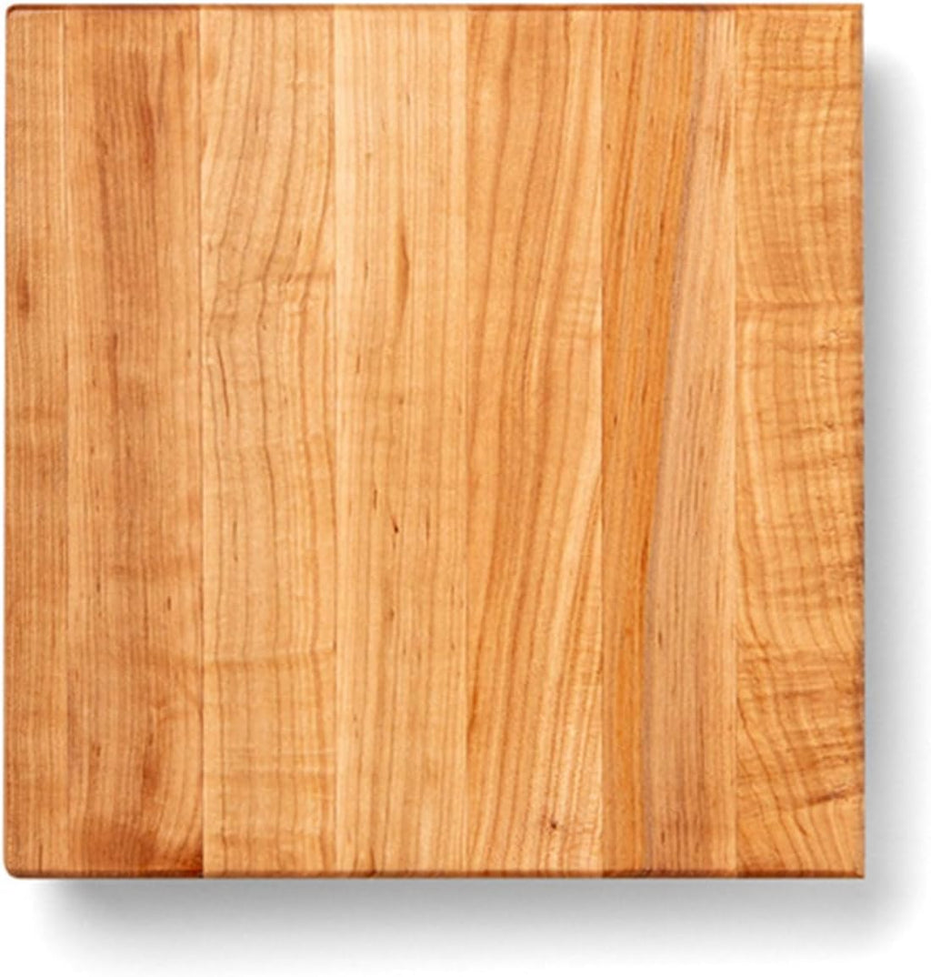 John Boos B Series Square Wooden Maple Cutting Board 12¡±x12¡± ¨C 1.5¡± Thick, 6-lb Non-Reversible Butcher Block with Wood Bun Feet & Edge-Grain