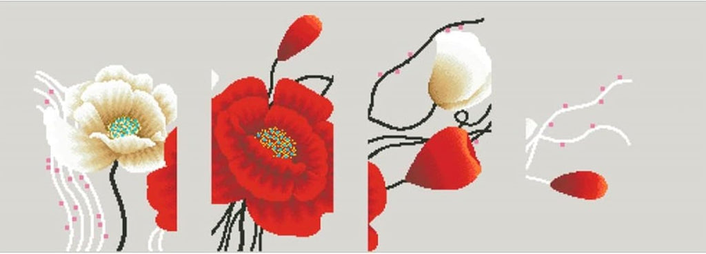 DIAMON DOT Dec Poppie Flora Diamon Paintin Kit fo Adult Diamon Ar Kit Relaxin Creativ Craf Ki wit Dot Gem 19.7inchx55.9inch