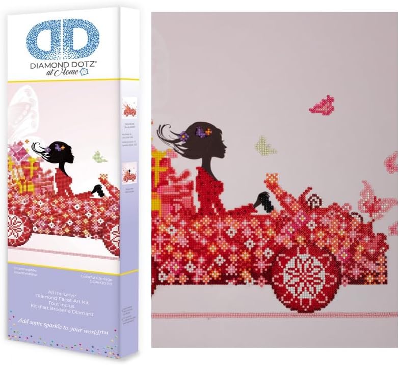 DIAMON DOT a Hom Colorfu Carriage Partia Drill Roun Dotz Diamon Paintin Kits Diamon Ar Kit fo Adults Diamon Ar Car Diamon Art 20inchx16inch