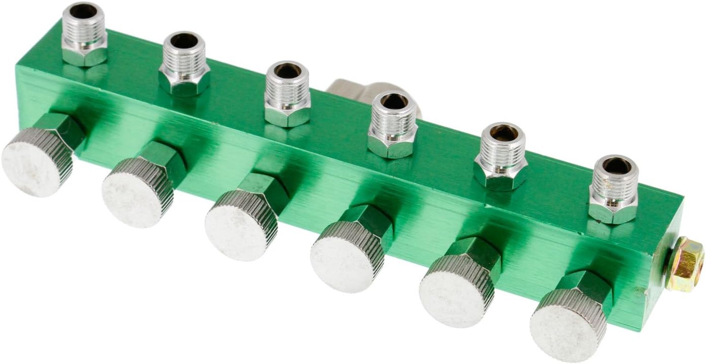 Maste Airbrus 6-Wa Metere Airbrus Manifol Individua Airflo Contro 1/4inc BS Inlet 6 1/8inc BS Outlets
