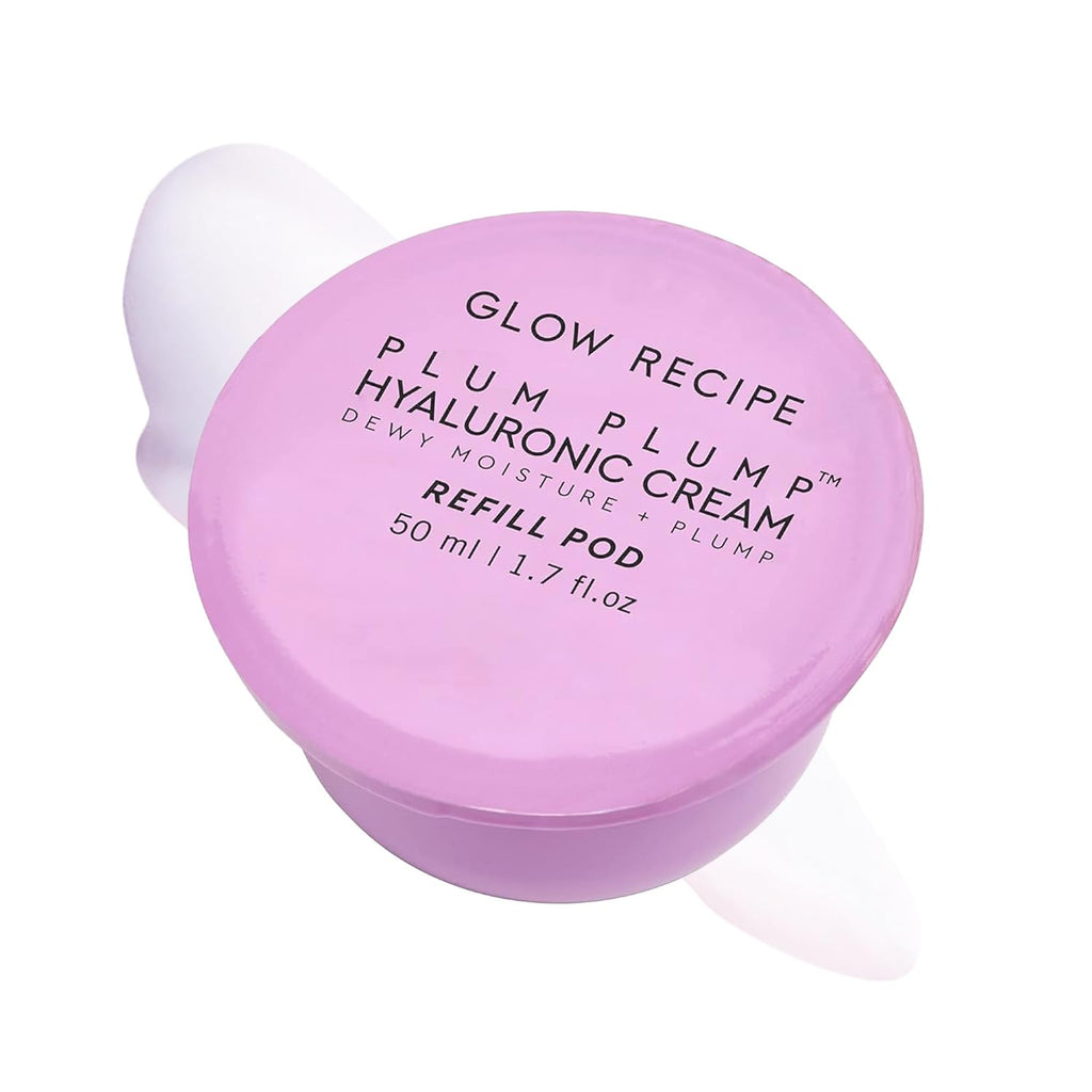 Glow Recipe Plum Plump Hyaluronic Acid Face Cream, Refill - Hydrating, Firming Plumping Facial Moisturizer for Women Men - Korean Skin Care with Polyglutamic Peptides for Dry Skin Wrinkles (50ml)