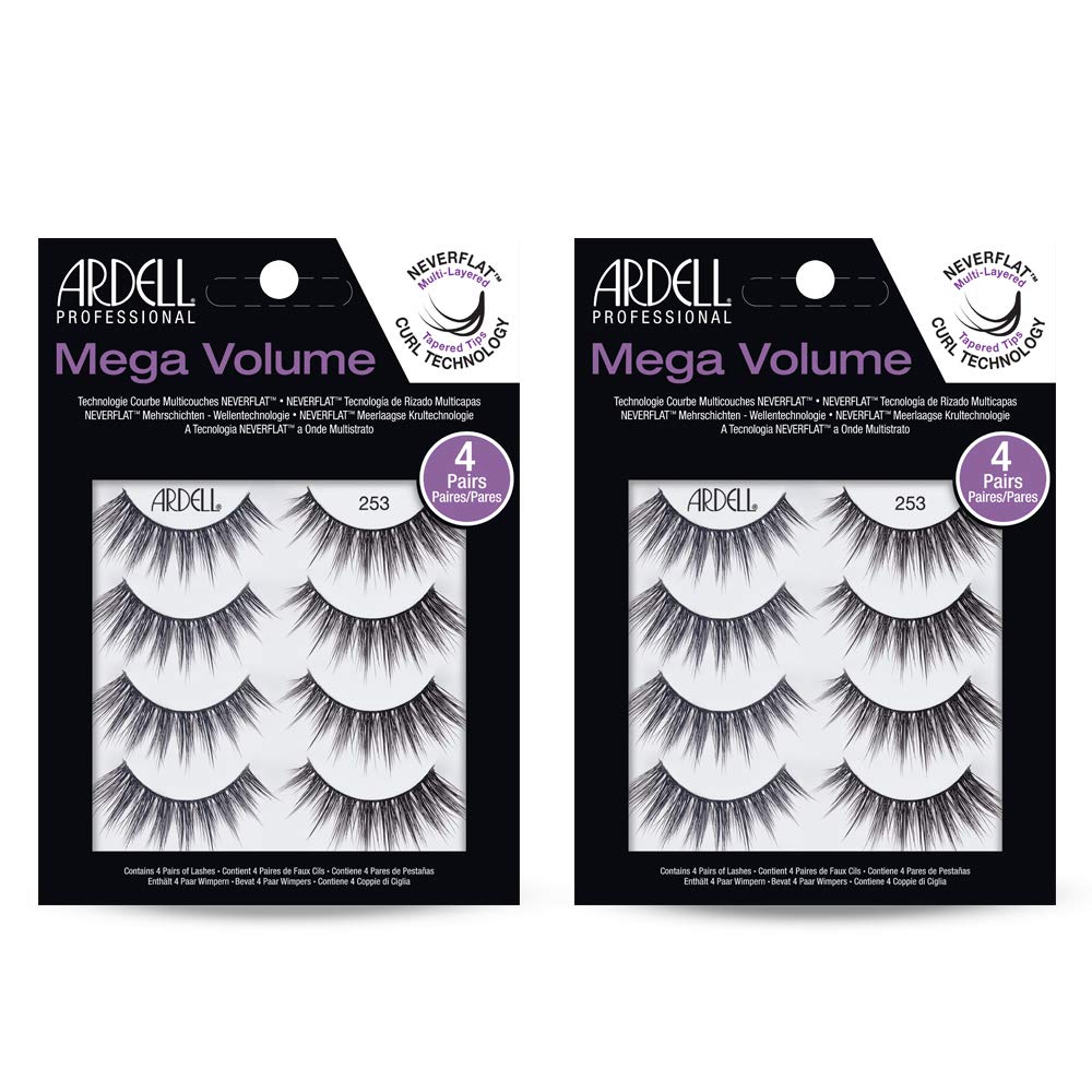 Ardell False Eyelashes Mega Volume 253 ¨C Dramatic, Wispy Lashes, Long-Lasting Fake Lashes for Bold Eye Looks