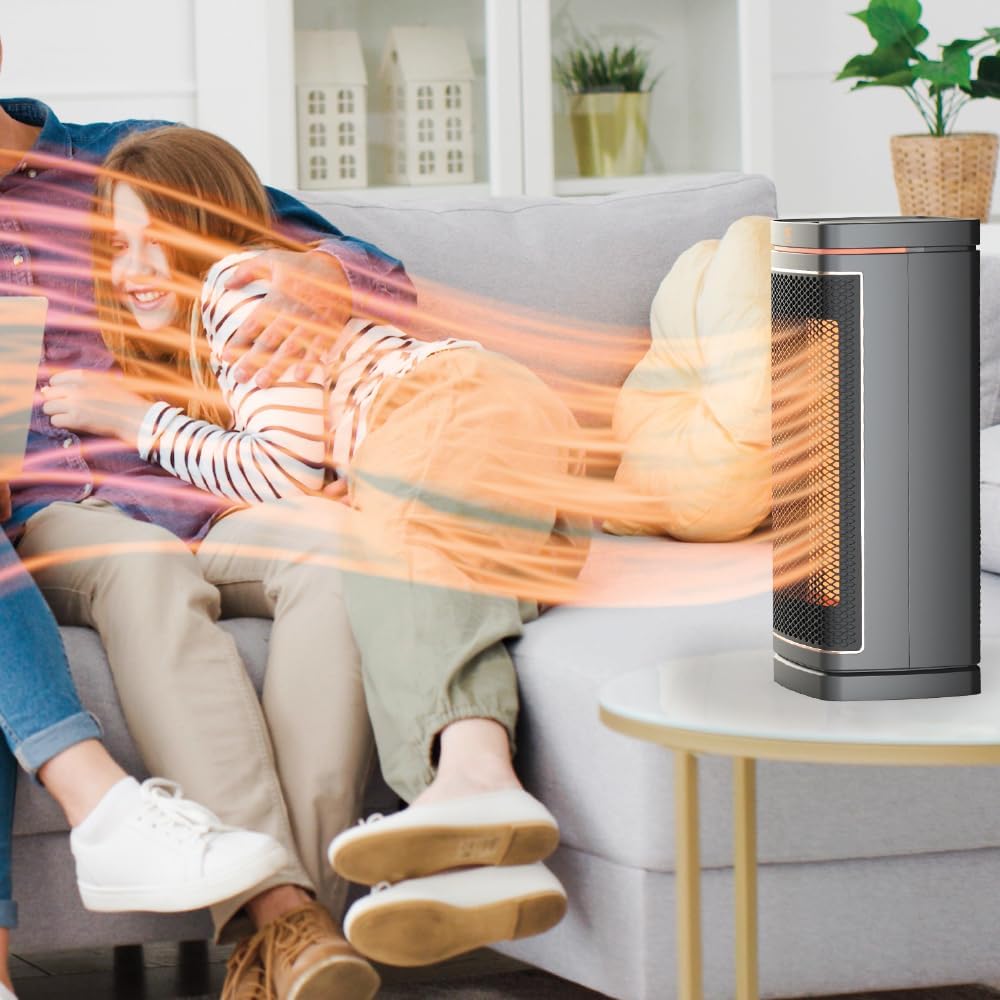 Hand Heate Coppe Cor Towe Spac Heate (150 W) Oscillating Cerami Technology Adjustabl Thermostat Quie Operation Remot Control Portabl Heate fo Indoo Use