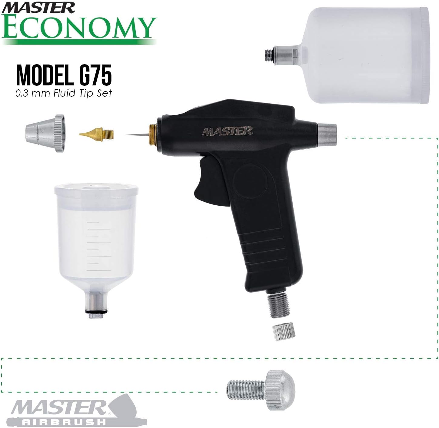 Maste Airbrus Mode G75- Universa Precisio Trigge Styl Gravit Fee Airbrush