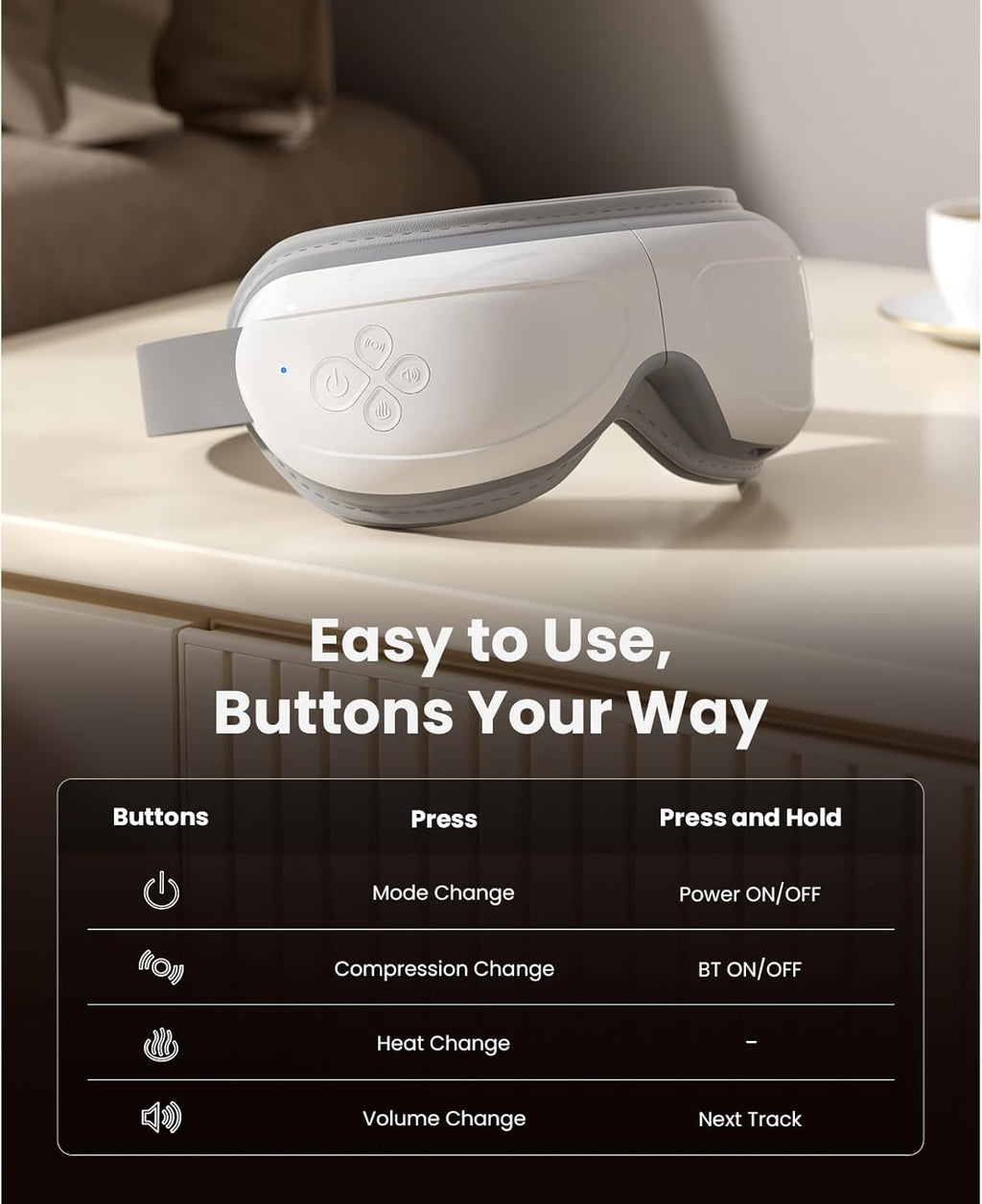 BOB AND BRAD Eye Massager FSA Eligible/HSA Eligible, EyeOasis 2 Heated Eye Mask for Migraines with Music, Smart Migraine Massager Reduce Dry Eyes Improve Sleep, Christmas Birthday Gifts for Women Men