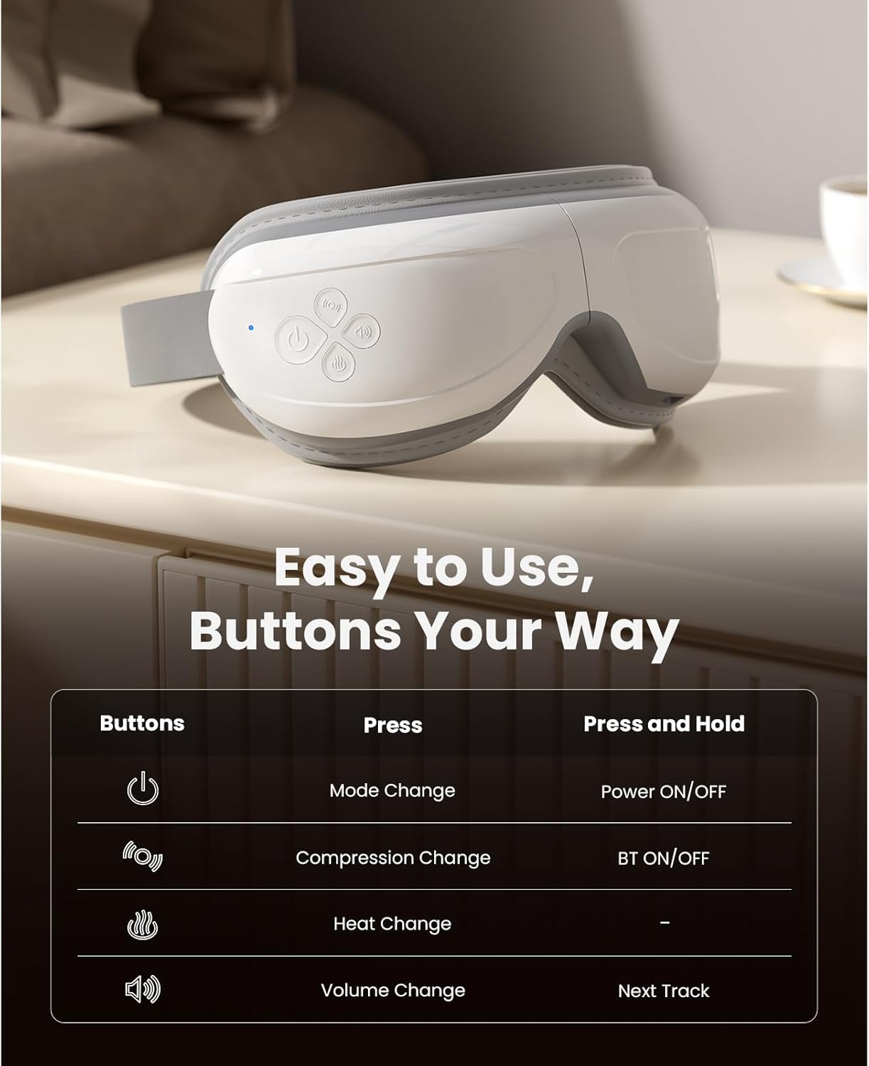BOB AND BRAD Eye Massager FSA Eligible/HSA Eligible, EyeOasis 2 Heated Eye Mask for Migraines with Music, Smart Migraine Massager Reduce Dry Eyes Improve Sleep, Christmas Birthday Gifts for Women Men