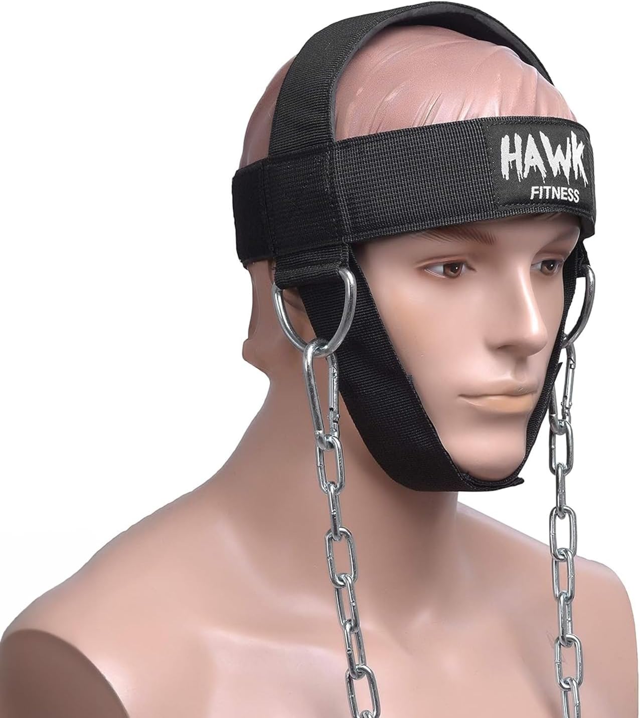 Haw Sport Nec Harnes fo Me an Wome wit Adjustabl Nec Stra an 30inc Stee Chai fo Safel Liftin Weight U t 15 lbs. Nec Exercis Equipmen fo Muscl Growt an Strengt Training