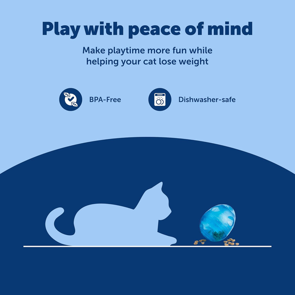 PetSaf FUNkitt Egg-Cersize Ca To Slow-Feede fo Cat t Slo Dow Reduc Aggressiv Eatin Durabl Multi-Functiona Enrichmen To fo Improve Digestio Exercise