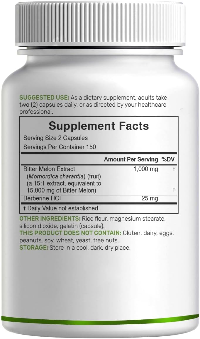 Bitte Melo wit Berberin Supplemen 15,000m Pe Serving 30 Capsule 15: Wil Bitte Melo Frui Extrac Berberin HC Thir Part Teste Plan Based Non-GMO