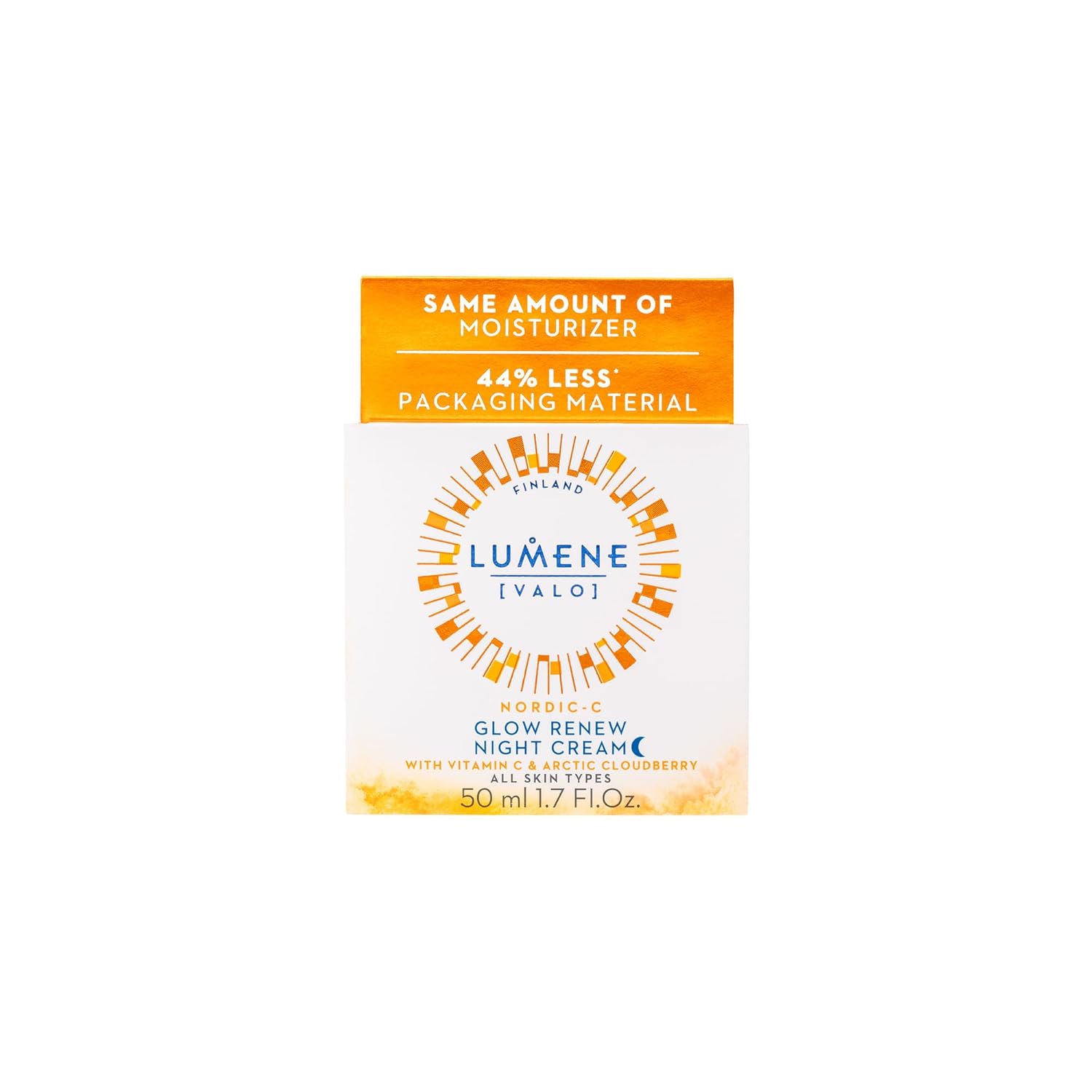 Lumene Nordic-C [Valo] Glow Renew Night Cream - Revitalizing Facial Moisturizer with Arctic Cloudberry, Hyaluronic Acid and Vitamin C - Radiance-Boosting Vegan Skin Care (1.7 oz)