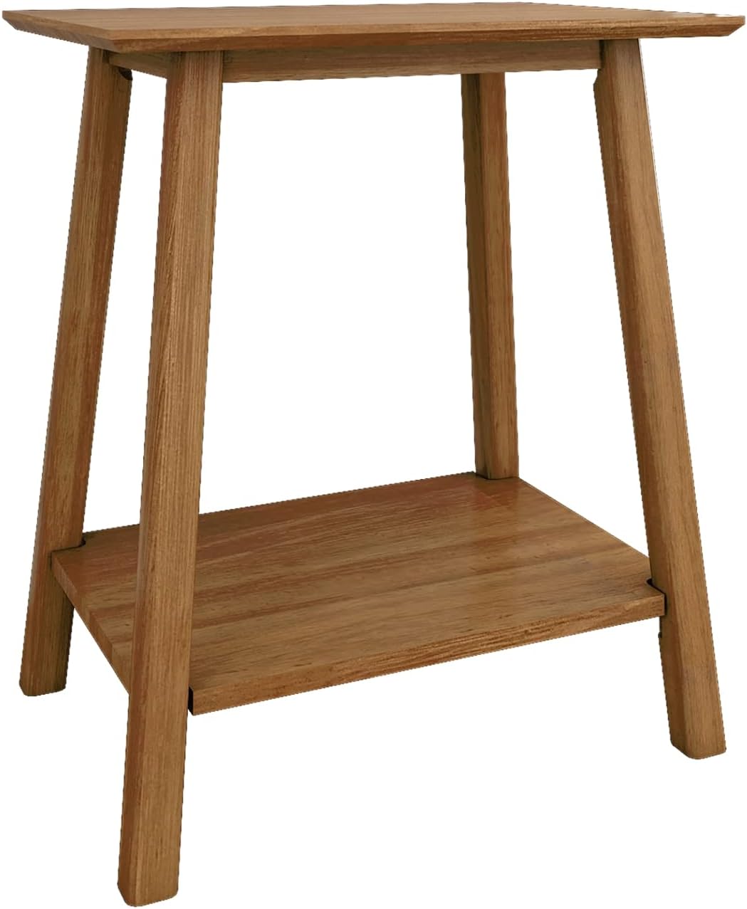 Max & Lily Nightstand, Mid-Century Modern Solid Wood Nightstand, Side Table Storage for Bedroom, Kids Bedside Table, Pecan