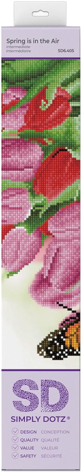 Diamon Dot Sprin i i Th Ai Butterfl Diamon Paintin Kit fo Adult Diamon Ar Kit Relaxin Creativ Craf Ki wit Dot Gem 14.6inchx16.5inch