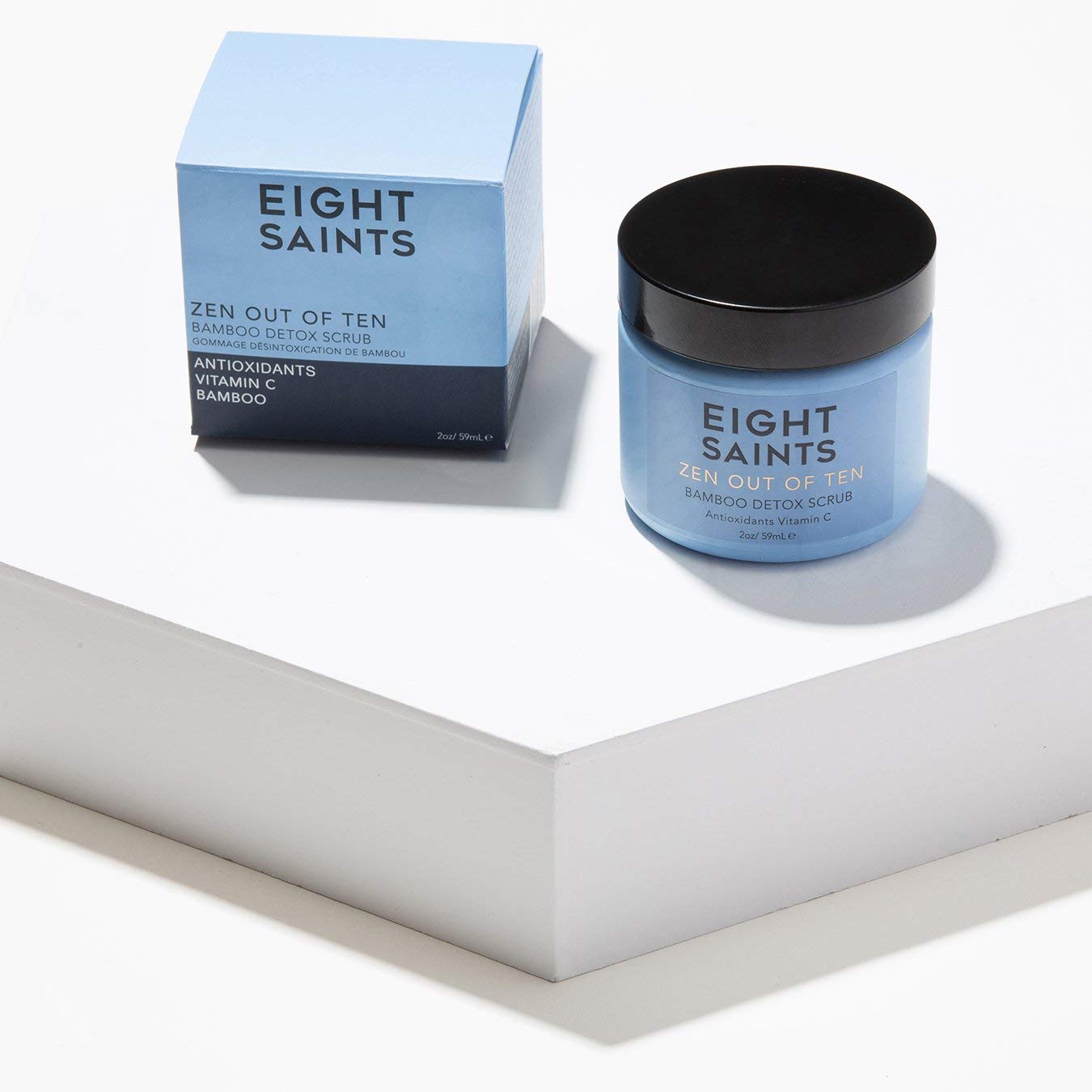 Eigh Saint Ze Ou O Te Bambo Deto Fac Scru Exfoliator Natura an Organi Dail Exfoliatin Facia Scru Wit Bambo Fiber t Unclo Pores Blackheads Blemishes an Dul Skin Ounces