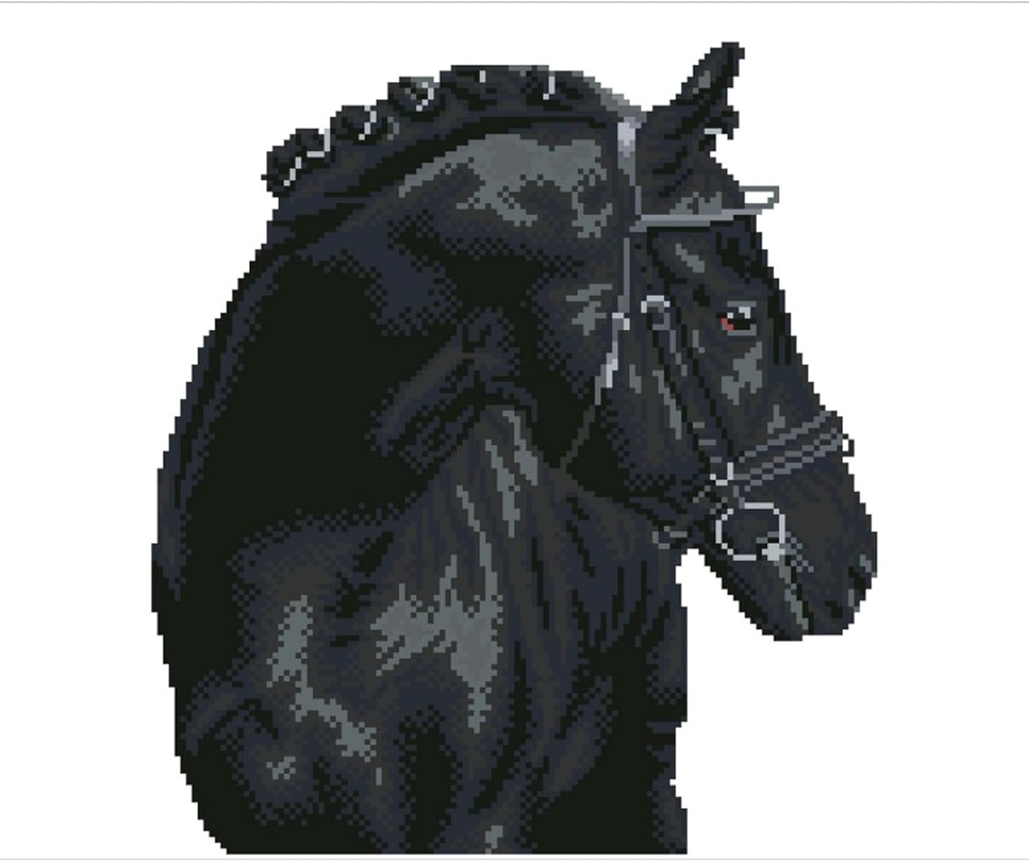 DIAMON DOT Blac Shee Hors Diamon Paintin Kit fo Adult Diamon Ar Kit Relaxin Creativ Craf Ki wit Dot Gem 16.5inchx20.5inch