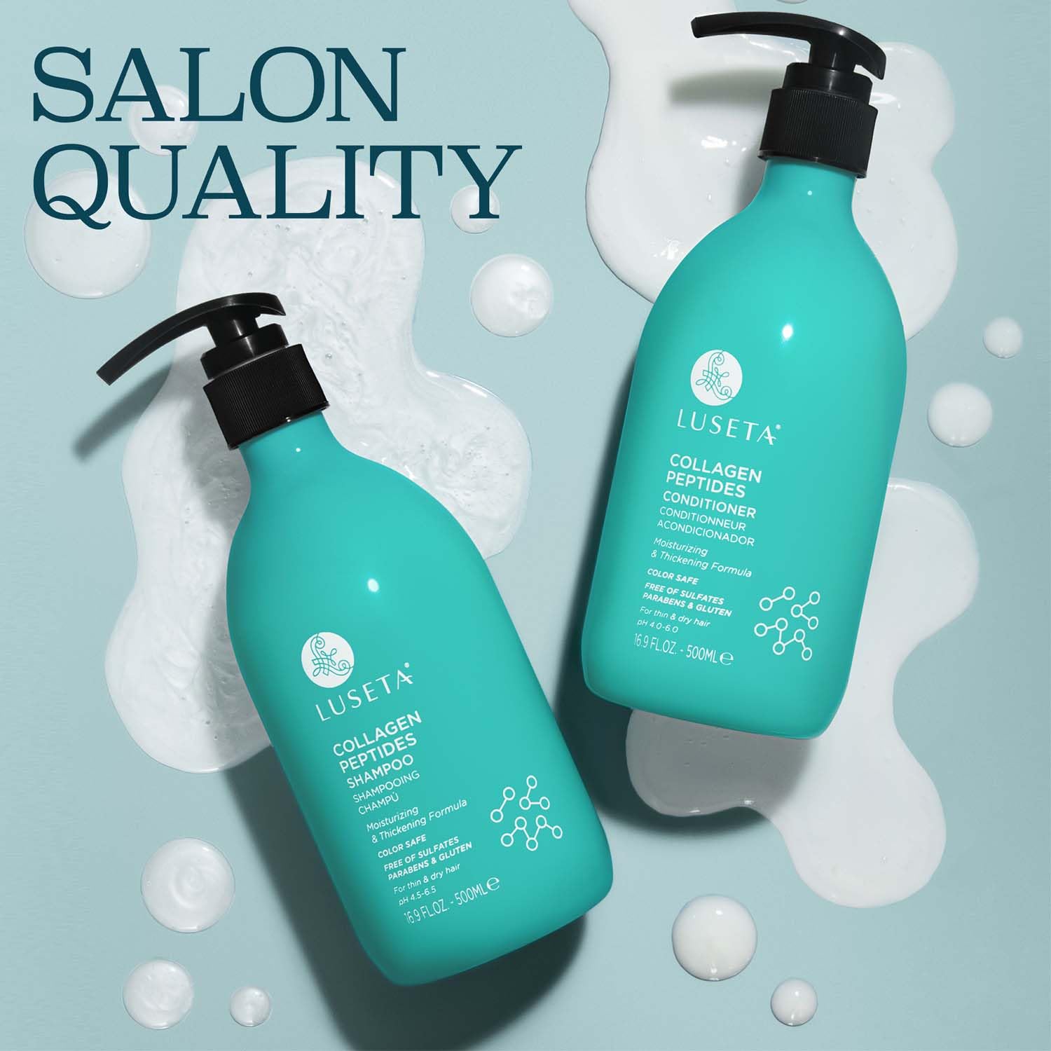 Luset Thickenin Shampo an Conditione Se wit Collage Peptide Strengthe an Moisturiz fo Thi Dr Hair Promot Thicknes an Reduc Breakag fo Fuller-Lookin Hai 16.9oz¡Á2