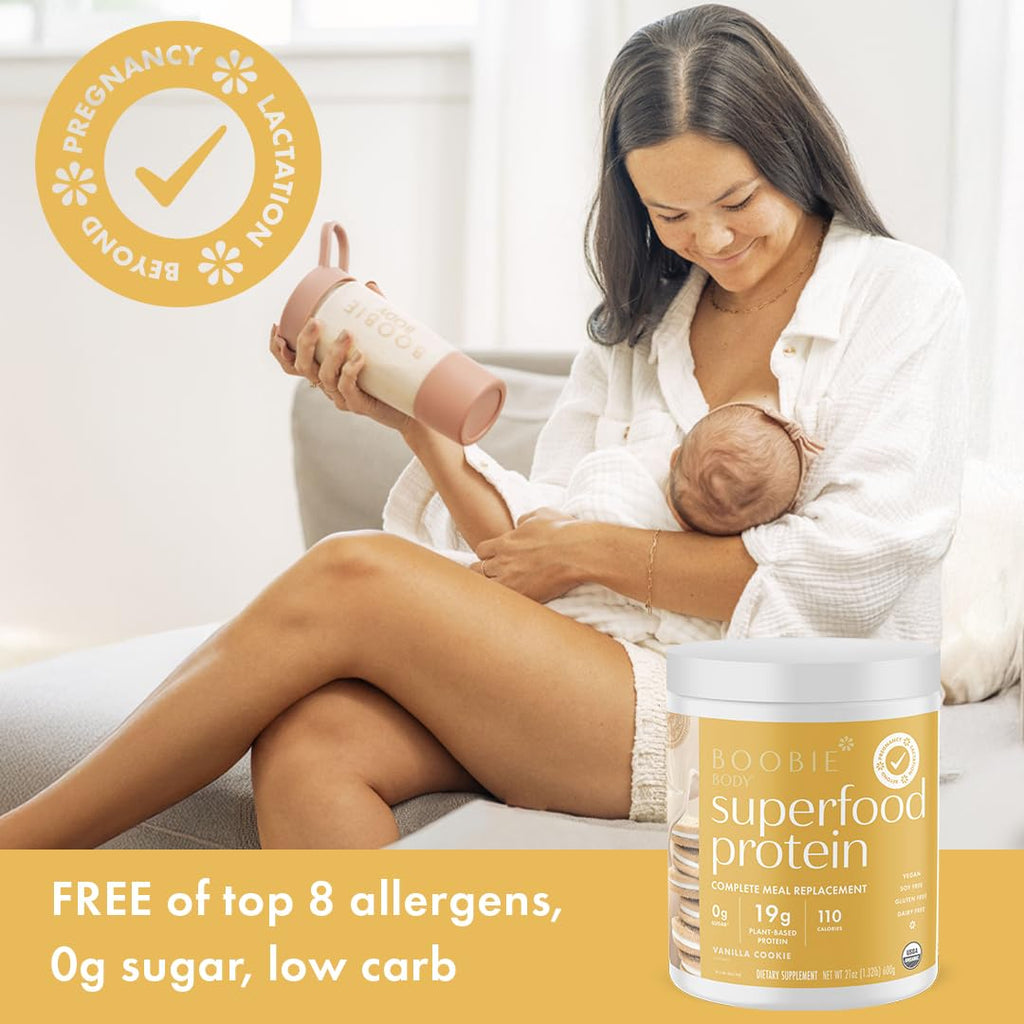 Body Superfood Protein Pregnancy and Postpartum Meal Replacement Shake, Vanilla Chai Flavor | 19g Protein | Safe for Lactation Motherhood | Organic, Vegan, Zero Sugar, 1 Tub (20 Servings)