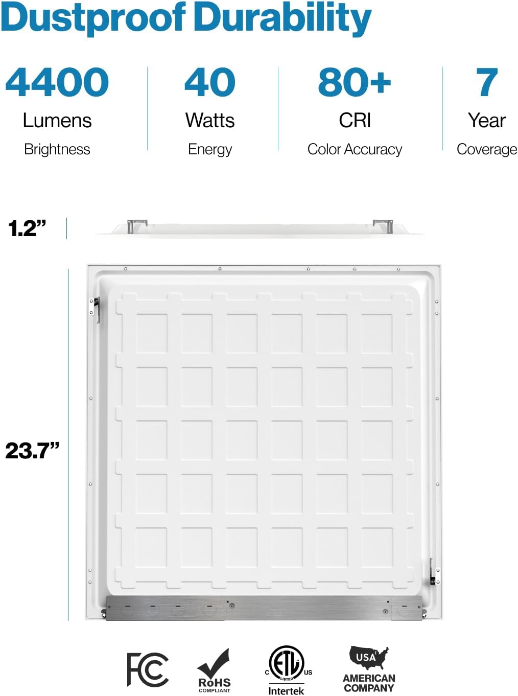 Sunco 6 Pack 2x2 LED Flat Panel Light for Drop Ceiling, Commercial Troffer Replacement Lighting Fixture, 4400 LM, 40W, Selectable CCT 4000K/5000K/6000K, Dimmable (0-10V), Dustproof ETL