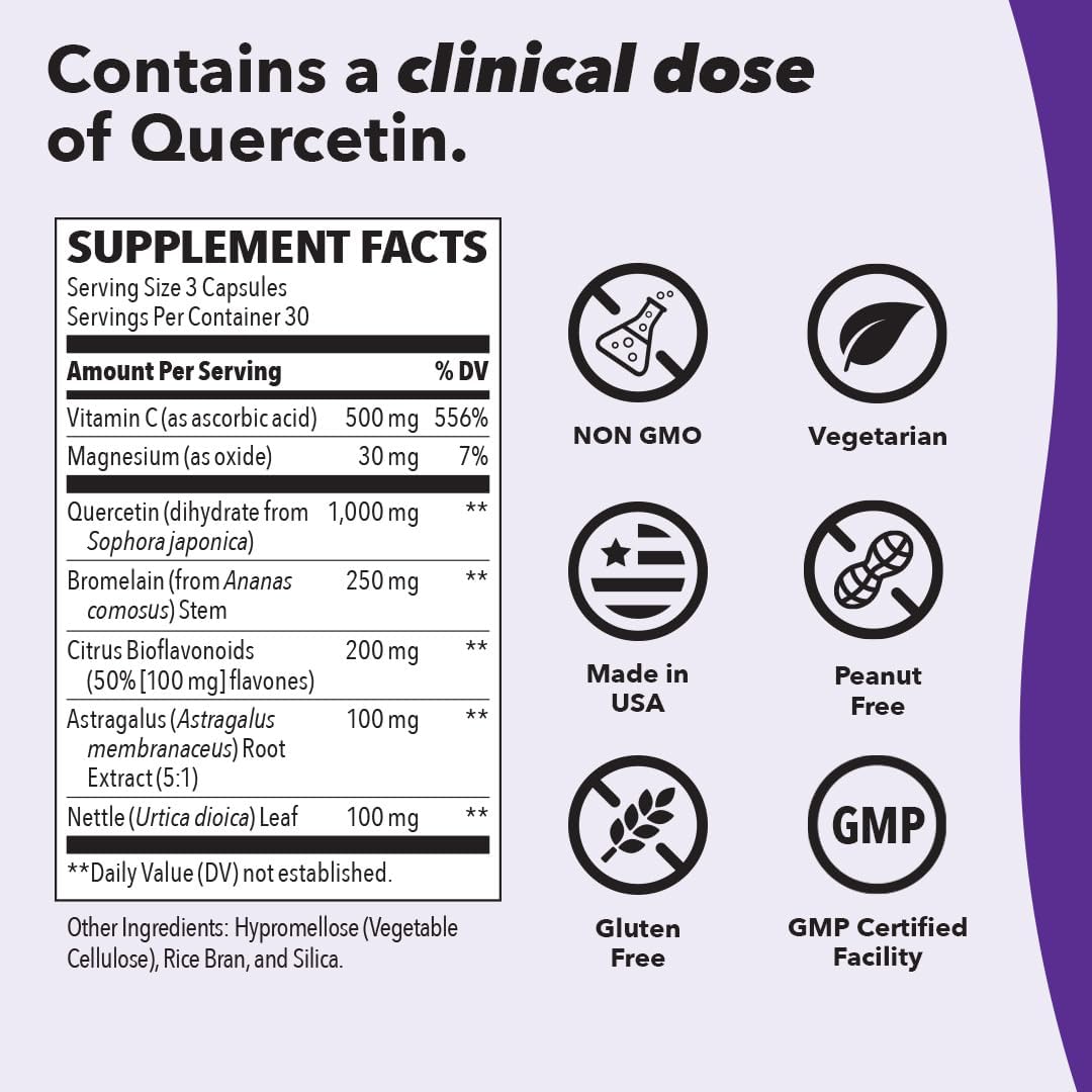 Breathe-X - Allergy & Sinus Relief Supplement - Supports Sinuses & Nasal Discomfort - Non-Drowsy & Fast-Acting - Quercetin, Bromelain, Citrus Bioflavonoids, Nettle Leaf & Vitamin C - 180 Capsules