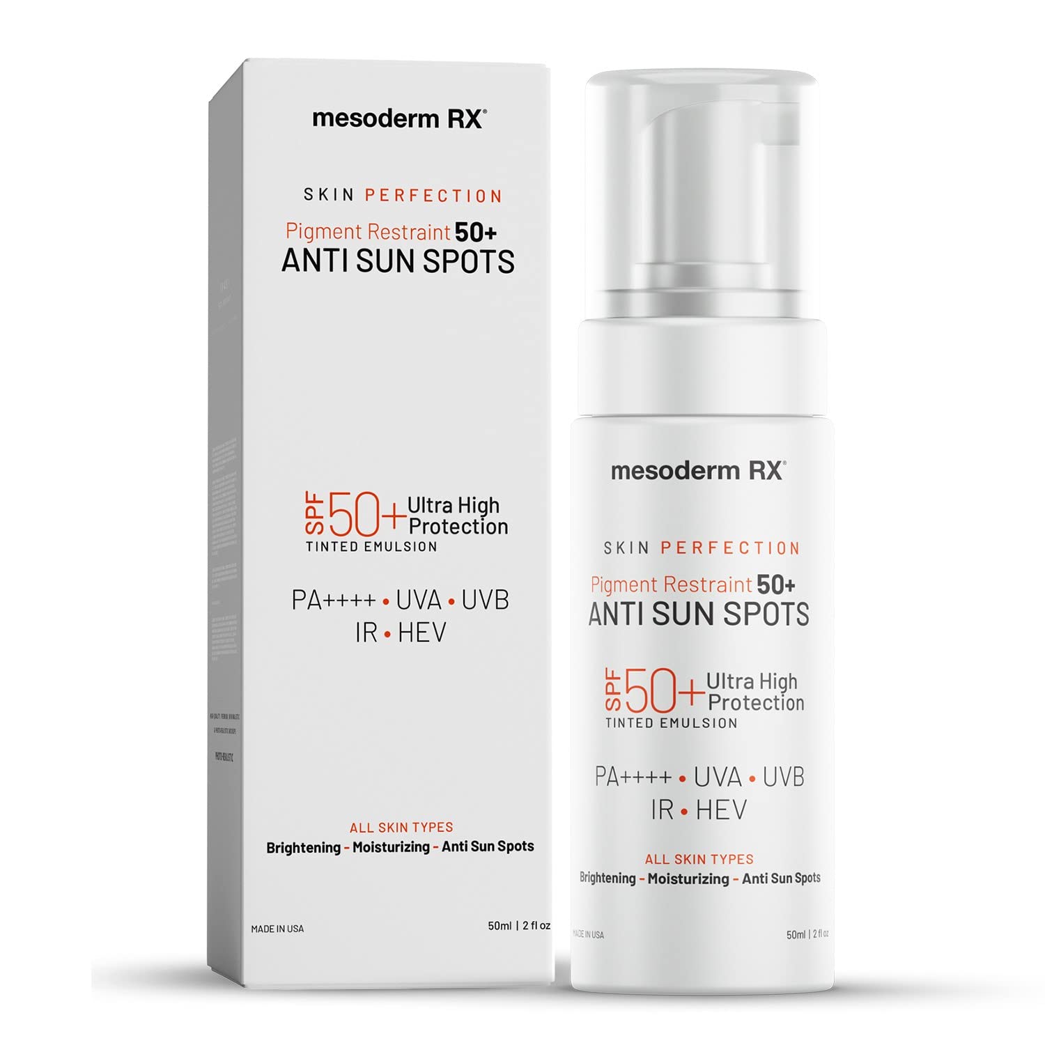 Pigmen Restrain Ant Su Spot Ultr Hig Protectio Pigmen Control-Protect Ski agains Blu Ligh UVB UVA HEV IR-Facia Sunblock 50ml