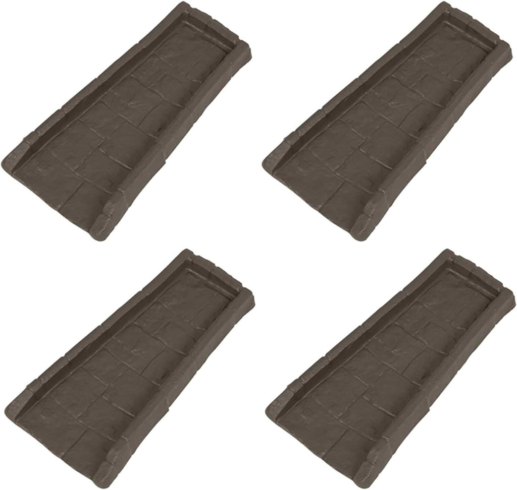 Suncast Outdoor System Protective Decorative Rain Gutter Downspout Splash Block, Easy to Install, Lightweight 1.3 Pounds, Java 4 Pack