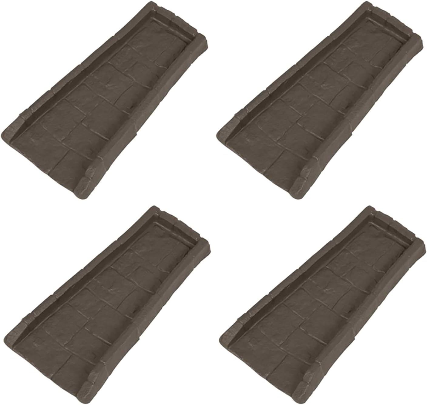 Suncast Outdoor System Protective Decorative Rain Gutter Downspout Splash Block, Easy to Install, Lightweight 1.3 Pounds, Java 4 Pack