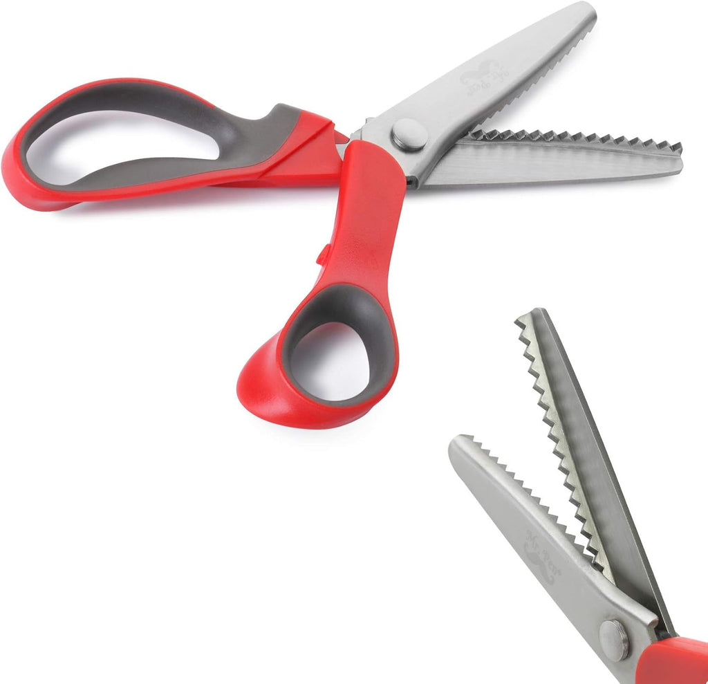Pinkin Shear Comfor Grip Craft Zi Za Cu Sewin Scissors Scallope Scissor fo Fabric Professiona Handhel Dressmaking Suitabl fo Man Kind o Fabric an Paper