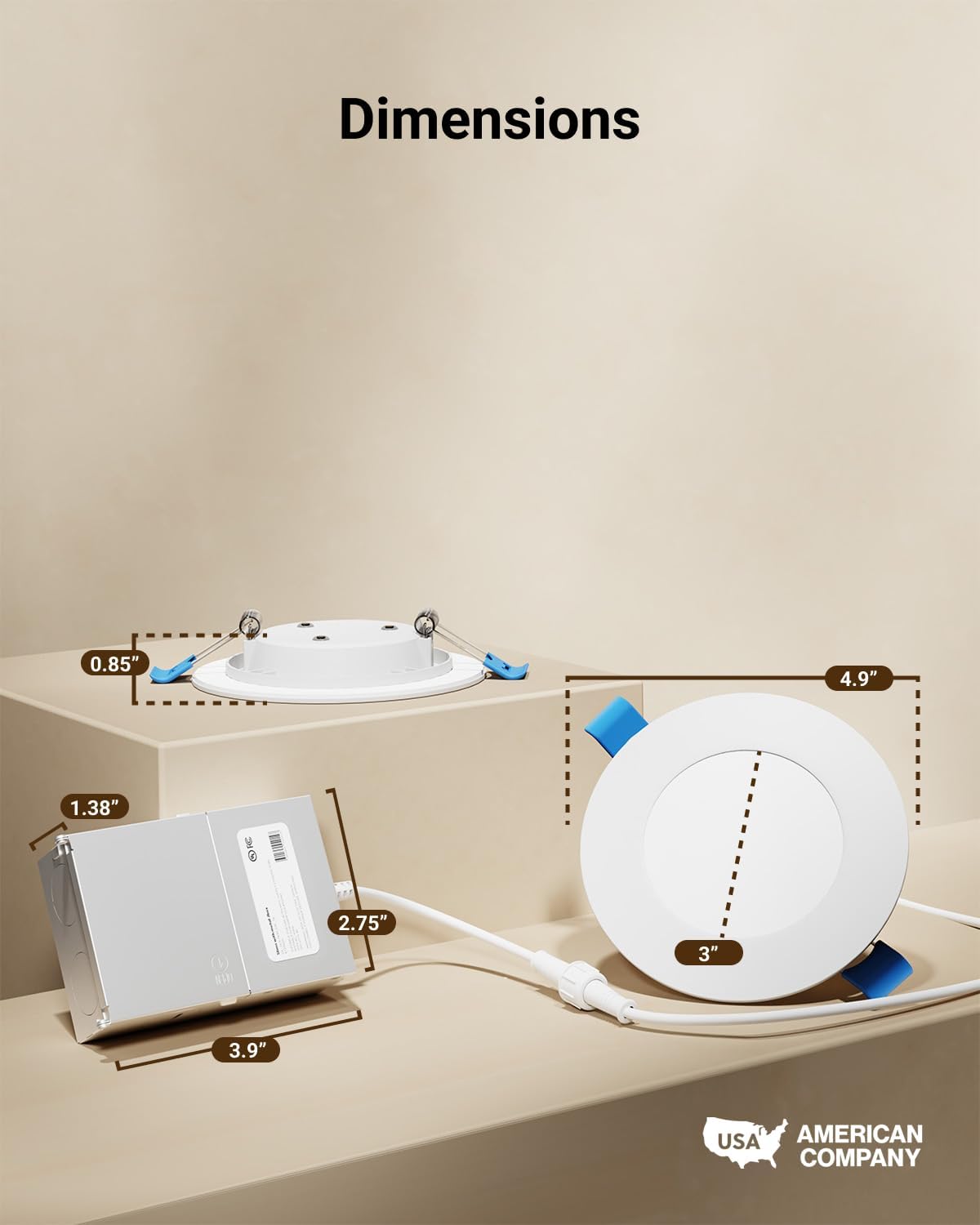 Sunco 6 Pack 4 Inch LED Recessed Lights, Slim Canless Ceiling Lighting, 650 LM, 10W (60W Equivalent), 2700K Soft White, Dimmable, Wafer Thin, Ultra Thin with Junction Box ETL.