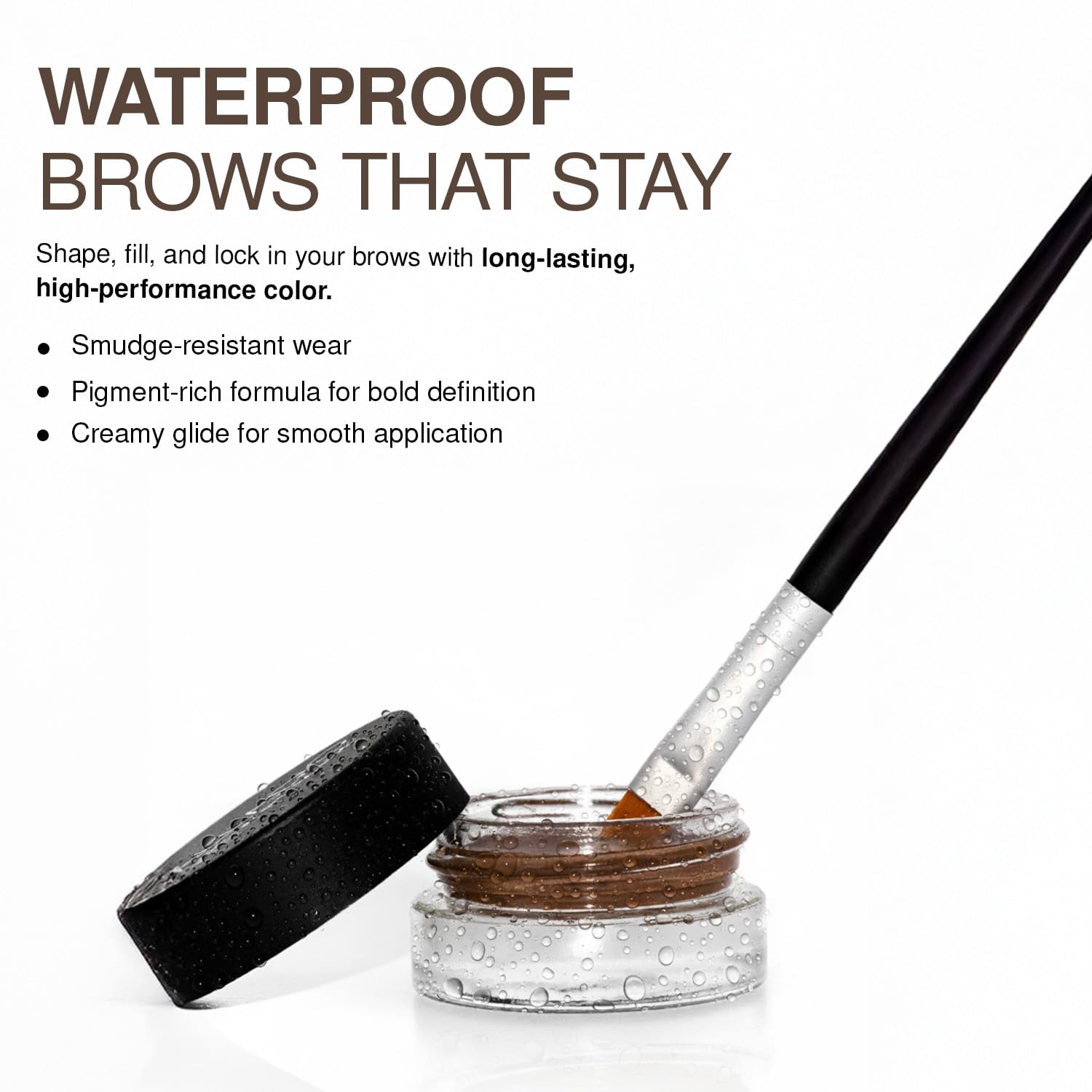 Palladio Brow Pomade Waterproof, 24 Hour Wear, Smudge Proof and Sweat Resistant Formula, Super Creamy Formula Glides on And Helps to Fill in Brows for a Dramatic, Defined, Flawless Look (Taupe)