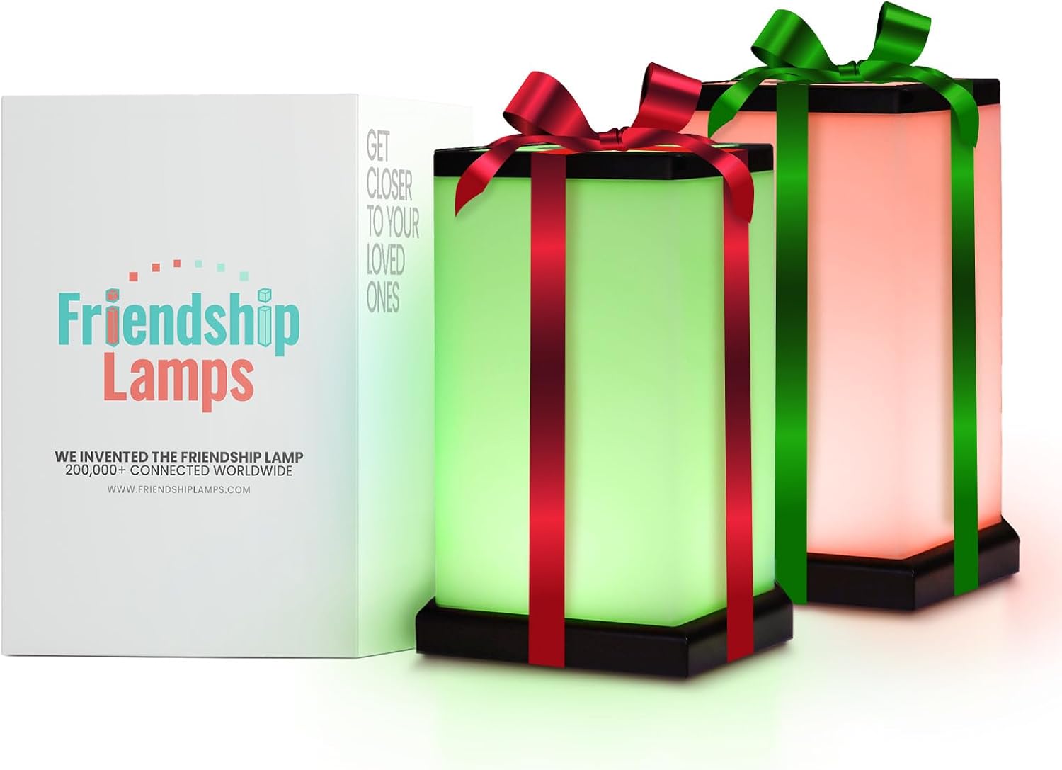 Friendship Lamp by Filimin Modern - Best Friend Lamps Wi-Fi Touch Lamp LED Light for Long-Distance, Connection, Relationship, Friendship, Gifts, Love, 200+ Colors, App Setup - Set of 2