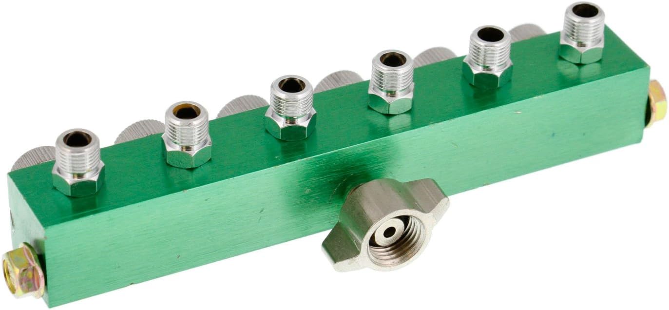 Maste Airbrus 6-Wa Metere Airbrus Manifol Individua Airflo Contro 1/4inc BS Inlet 6 1/8inc BS Outlets