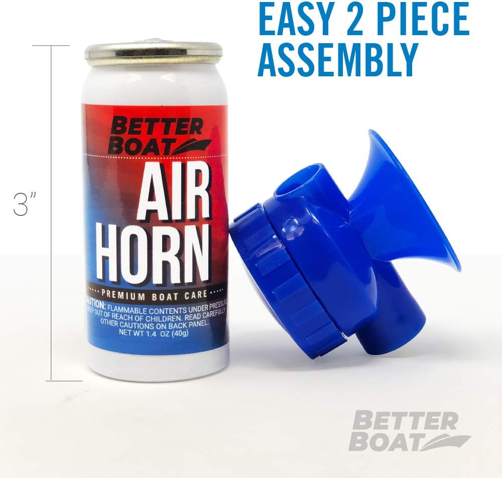 Marine Safety Air Horn, Very Loud Handheld Fog Horn, Mini Compressed Can 1.4oz for Boating and Walking Safety 1.4oz