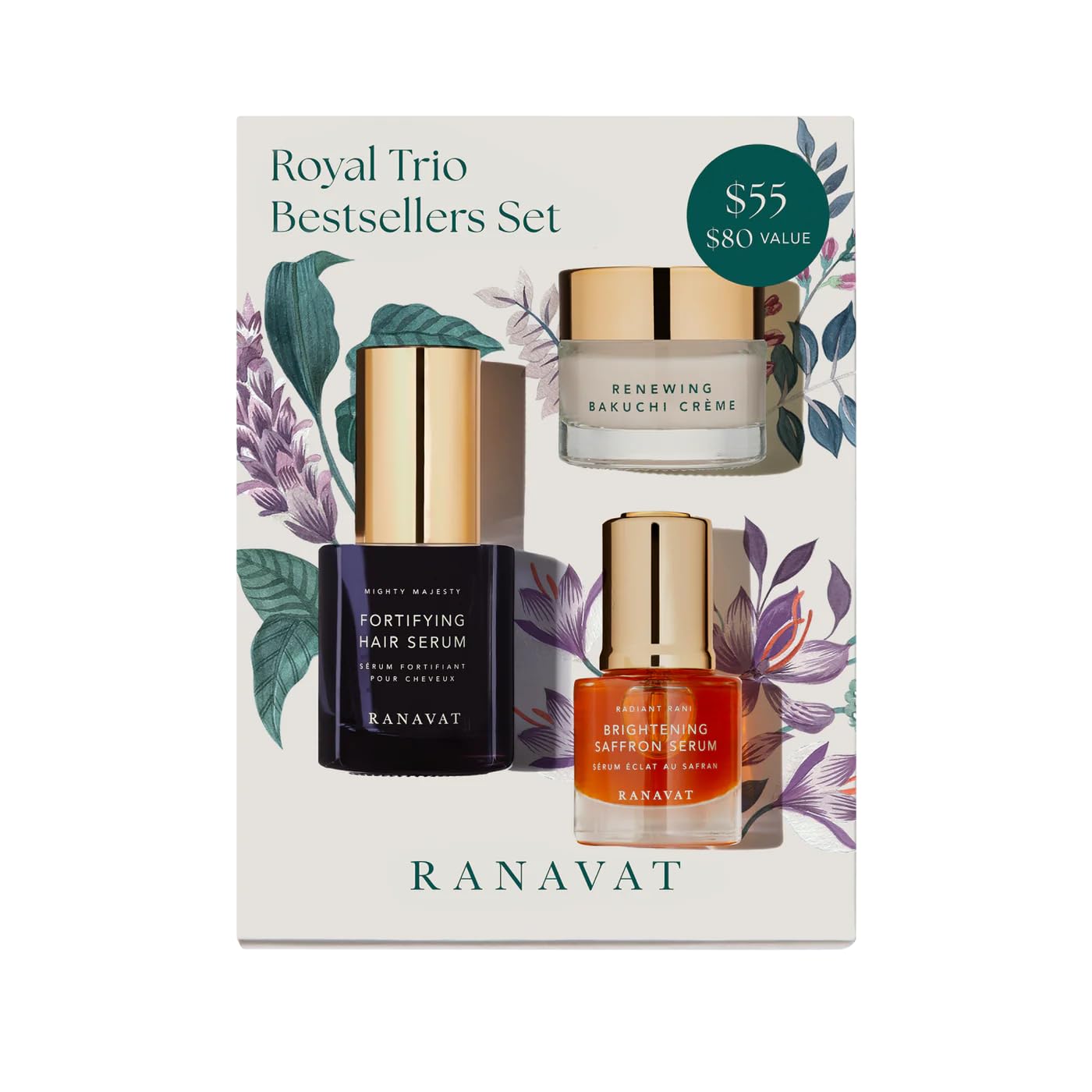 RANAVA Roya Tri Trave Siz Gif Se Se Include Brightenin Saffro Fac Serum Renewin Bakuch Fac Crea Fortifyin Hai Seru Clinicall Teste Vega Skincar Haircar ( Count)