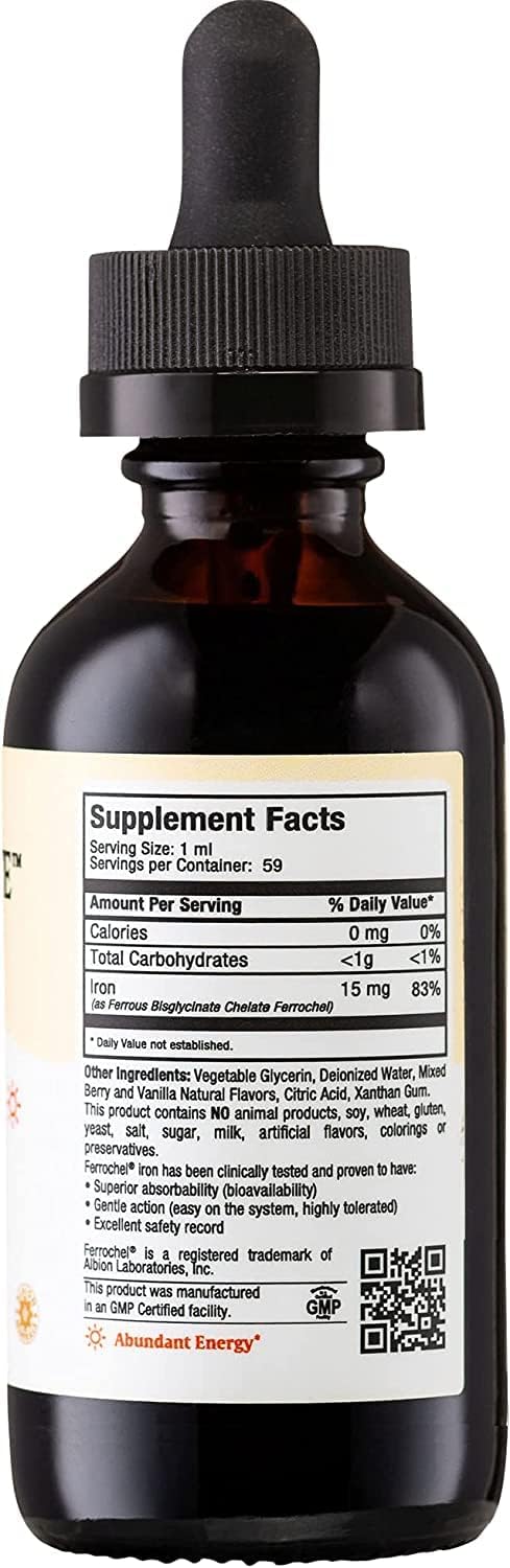 Maxi Health Iron Supplement 15mg Per ML ¨C Increase Energy and Blood Levels Without Nausea or Constipation ¨C Liquid Iron Drops for Men, Women, and Kids ¨C 2 oz. (2 oz, 2 Pack)