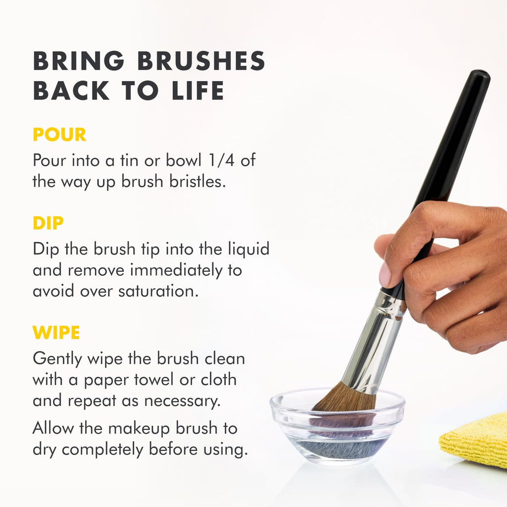 CINEM SECRET Origina Makeu Brus Cleane Solutio Spra Comb Professiona Cleanse fo Makeu Brushe Quick-Dryin Rinse-Fre Remove Built-U Mak U Lemo (1 f o f oz)