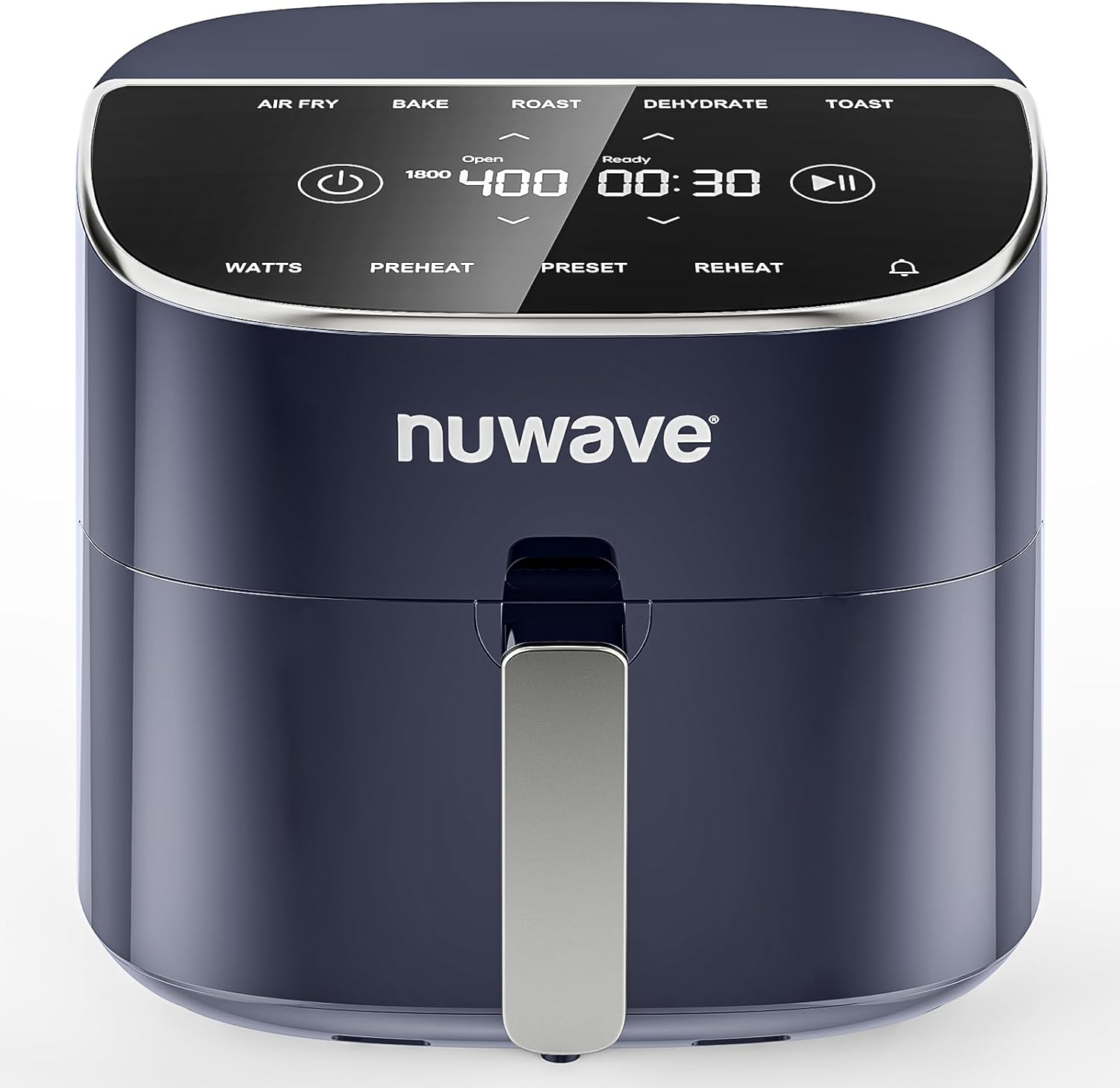 Brio Plus 8 Qt Air Fryer, PFAS Free, New Improved, Digital Touch Screen, Cool White Display, 50¡ãF~400¡ãF in Precise 5¡ã, 5 Cook Functions, 100 Presets 50 Memory, 3 Wattages 700, 1500, 1800
