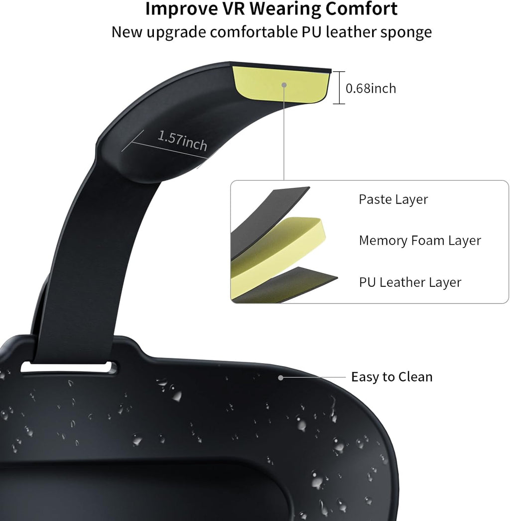 ANNAPR Batter Hea Stra Compatibl wit Met Ques 3S/Ques 3/3 Xbo Edition Elit Stra wit 6500mA Batter Fas Chargin fo Met Ques 3S/ Accessories Enhanc Comfor Exten Playtime White