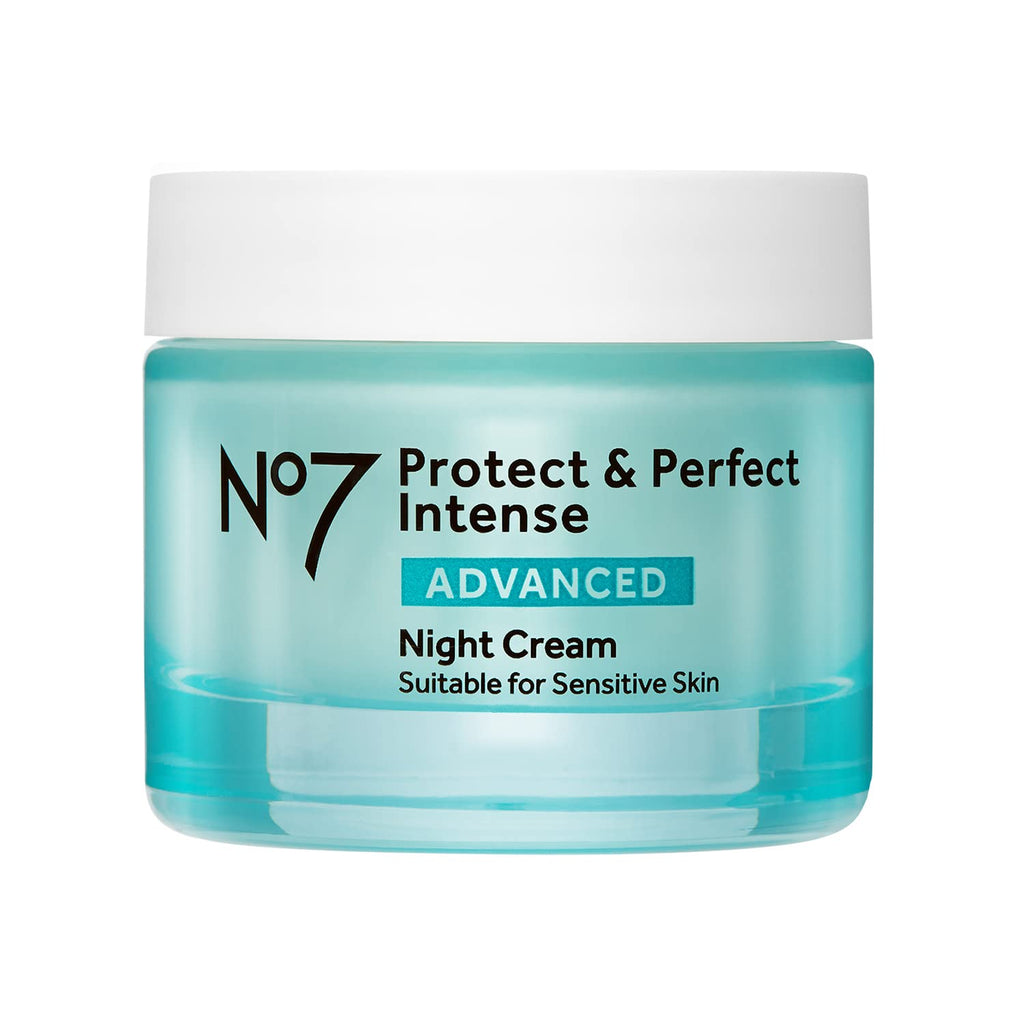 No7 Protect Perfect Intense Advanced Night Cream - Vitamin E Shea Butter Face Cream - Fine Line Reducing Moisturizer with Collagen Peptide Technology (1.69 fl oz)