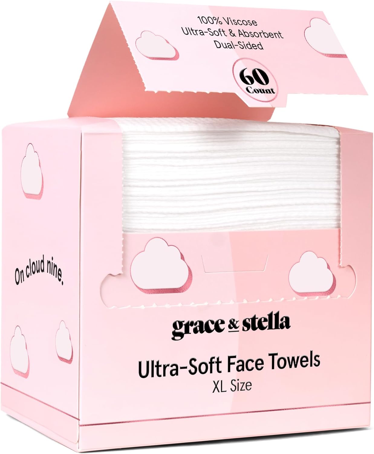 grac stell Disposabl Fac Towel Trave Essential Ultra-Sof Absorben Fac Wipe Towelette X Facia Towel fo Cleansin Makeu Remova Lint-Fre Facia Tissu Vega (6 Count)