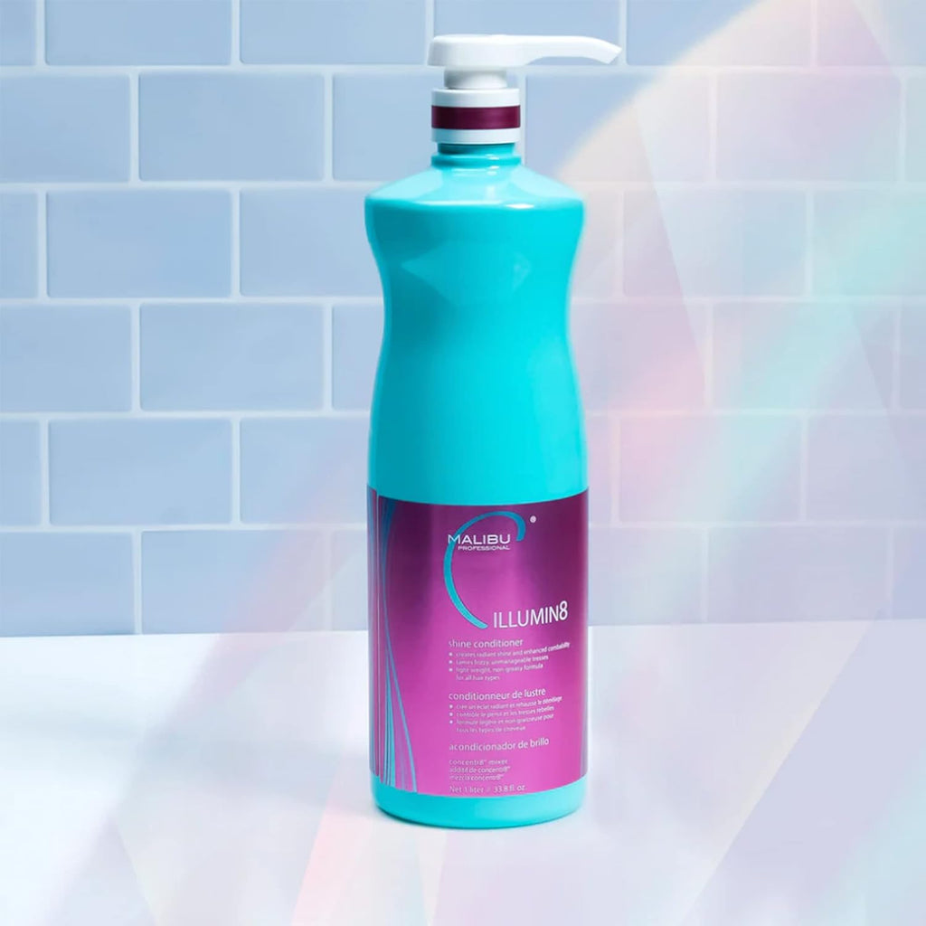 Malibu C ILLUMIN8 Shine Conditioner - Concentrate for Hair Shine Manageability - Lightweight, Non-Greasy Hair Conditioner for All Hair Types