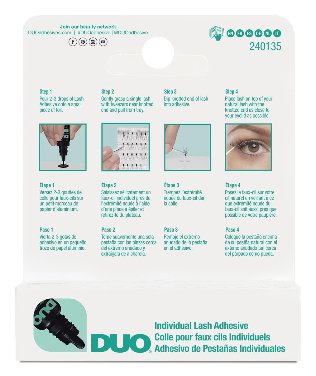 DUO Individual Lash Adhesive, for False Individual Lashes, Dark, 0.25 oz, 1-Pack