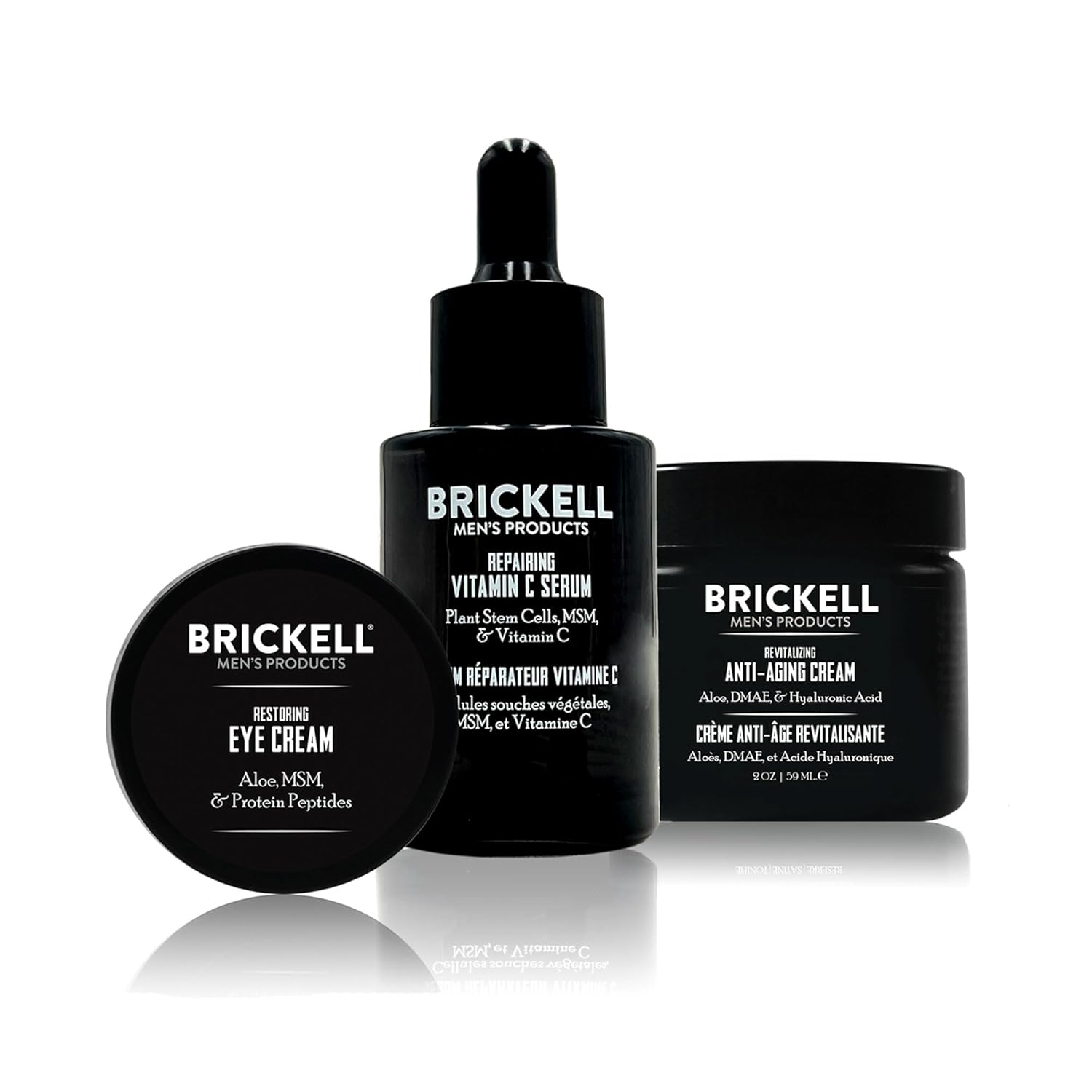 Brickel Men' Advance Anti-Agin Ski Car Routine Nigh Fac Cream Vitami Facia Seru an Ey Cream Natura an Organic Scented Ski Car Gif Set